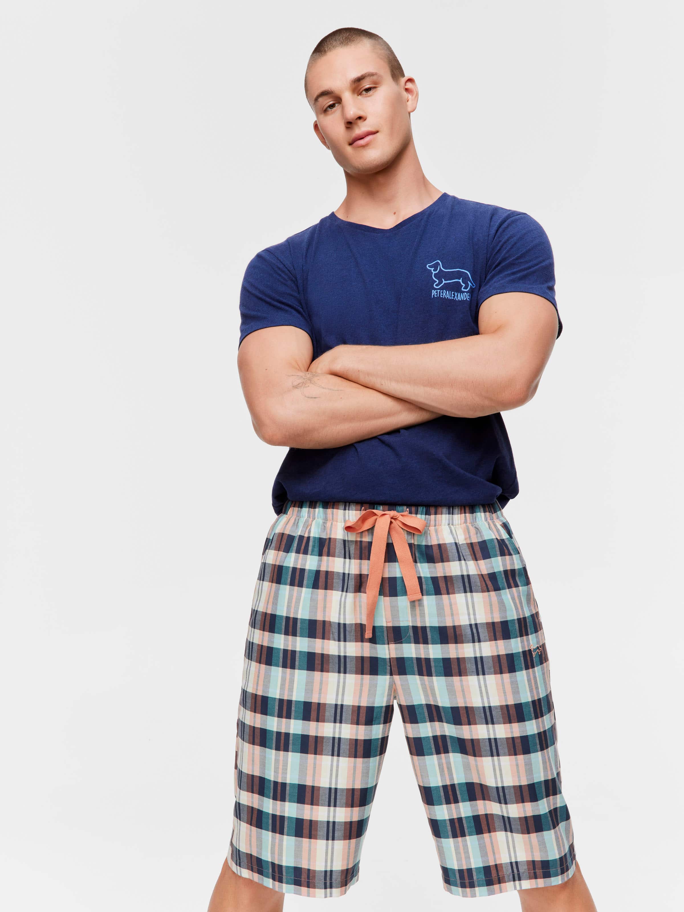 Black Check Sleep Short