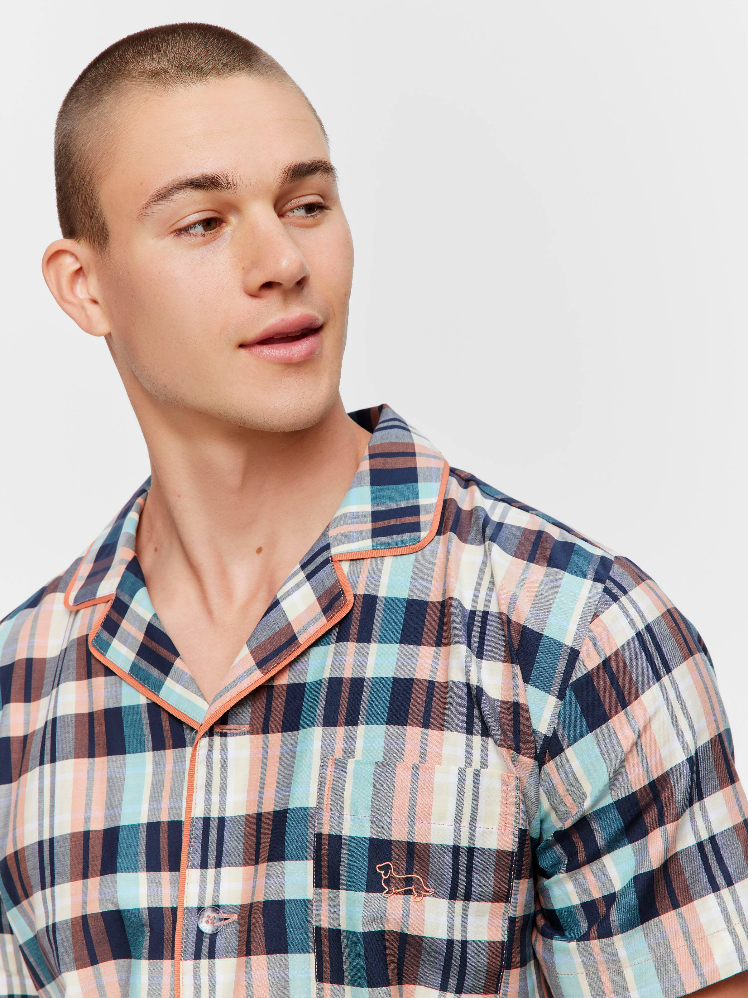 Black Check Short Sleeve Set