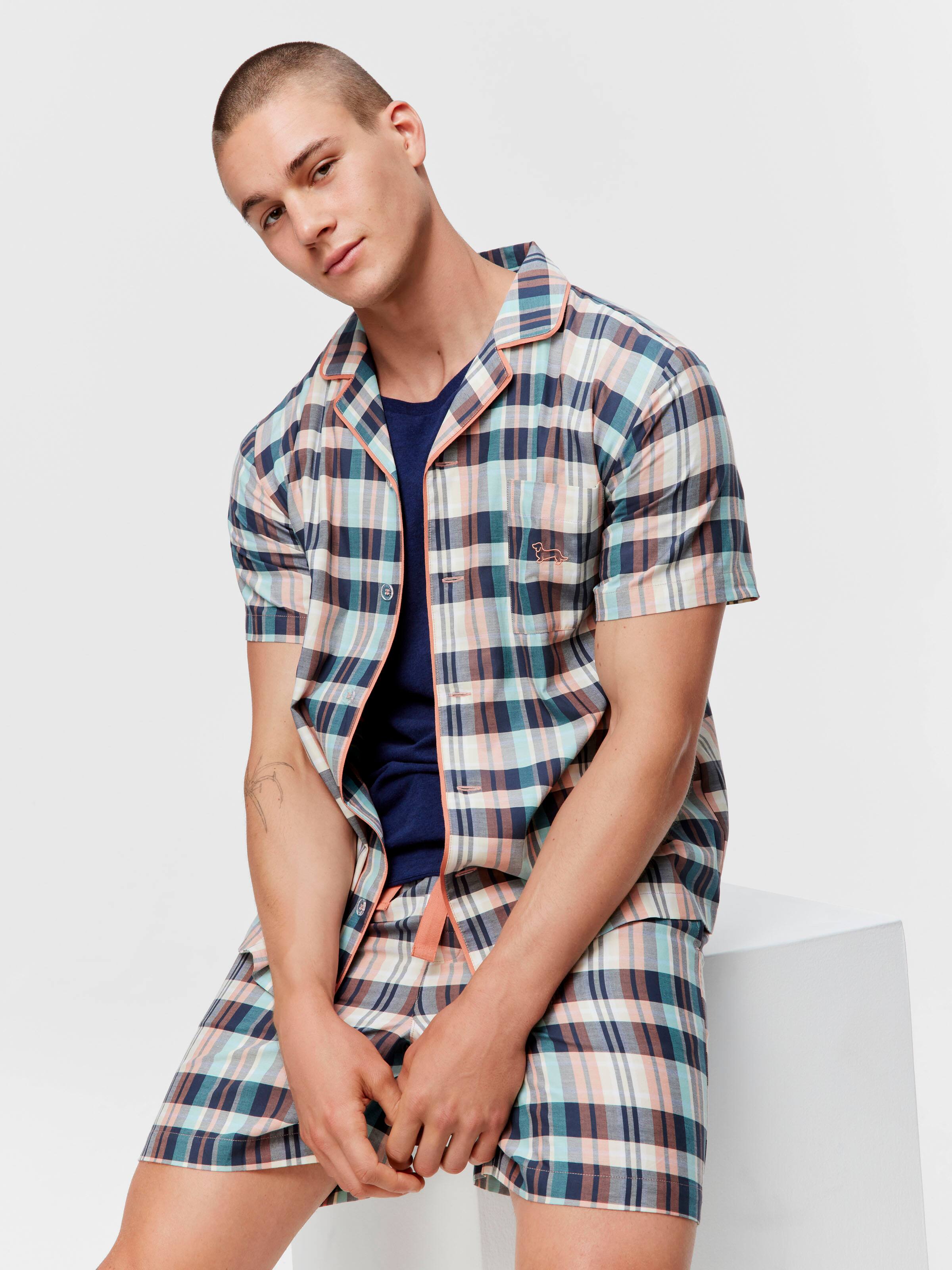 Black Check Short Sleeve Set