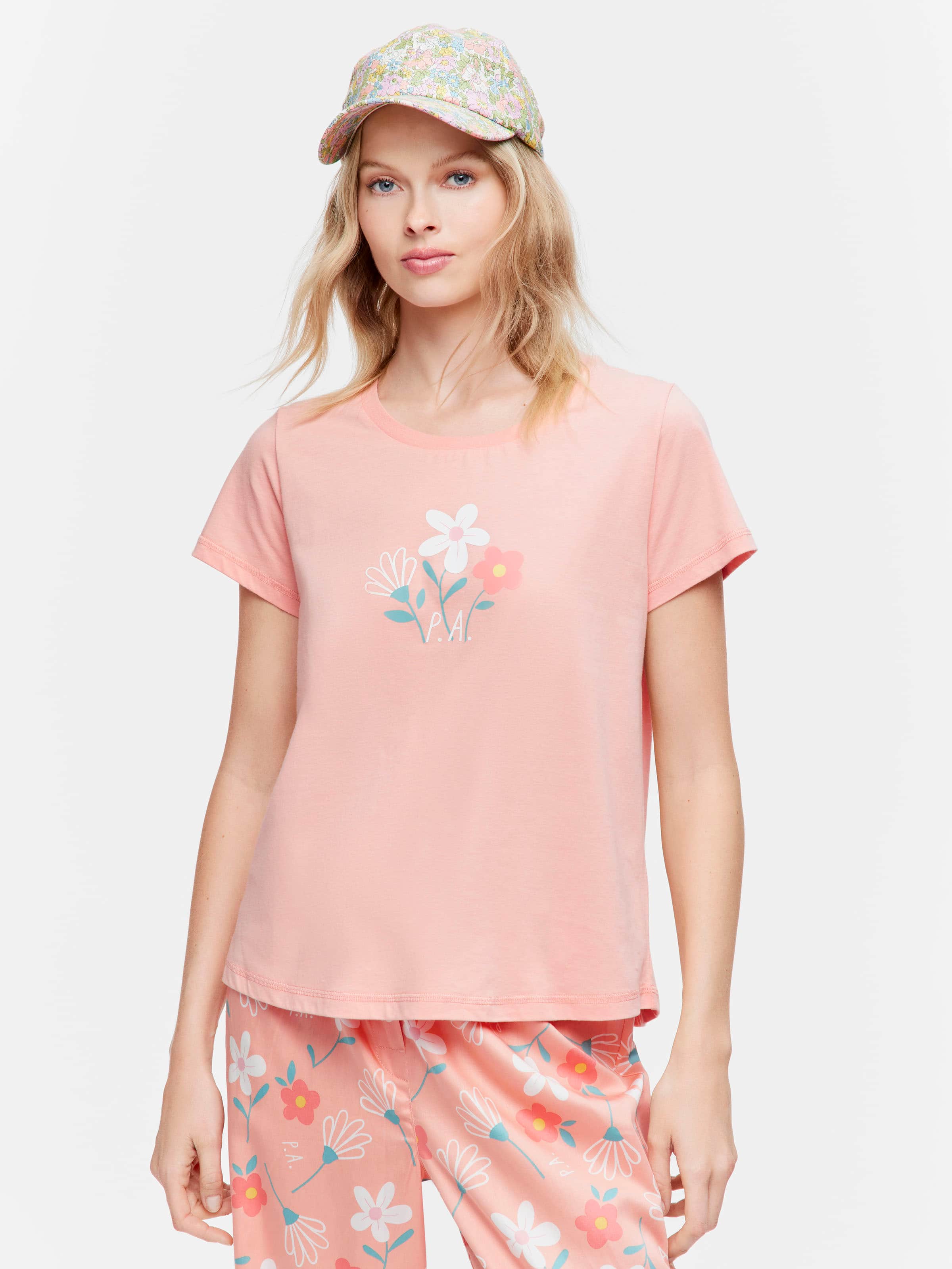 Floral Tee & Pants Pj Set