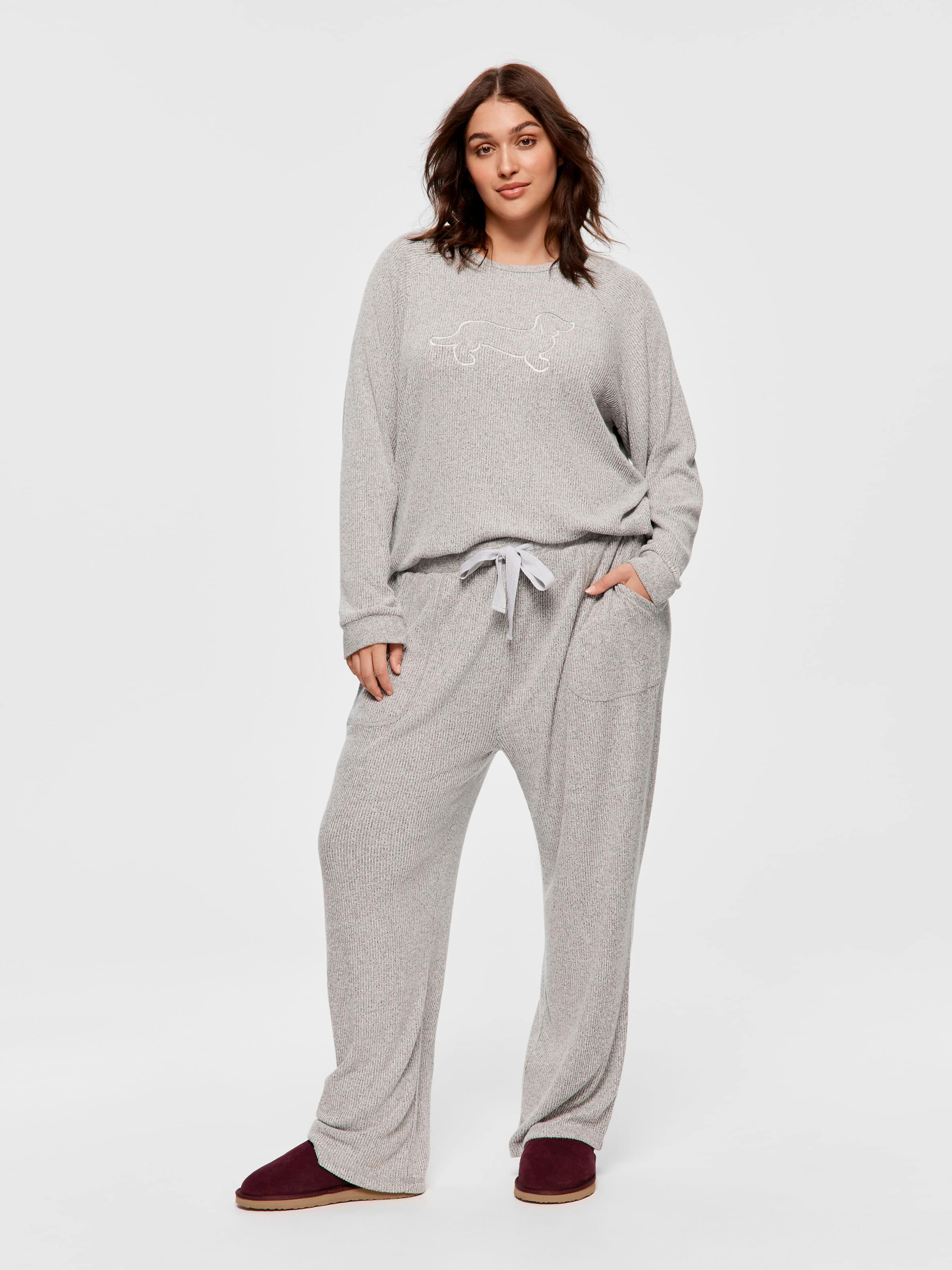 P.A. Plus Brushed Rib Straight Leg Pj Pant