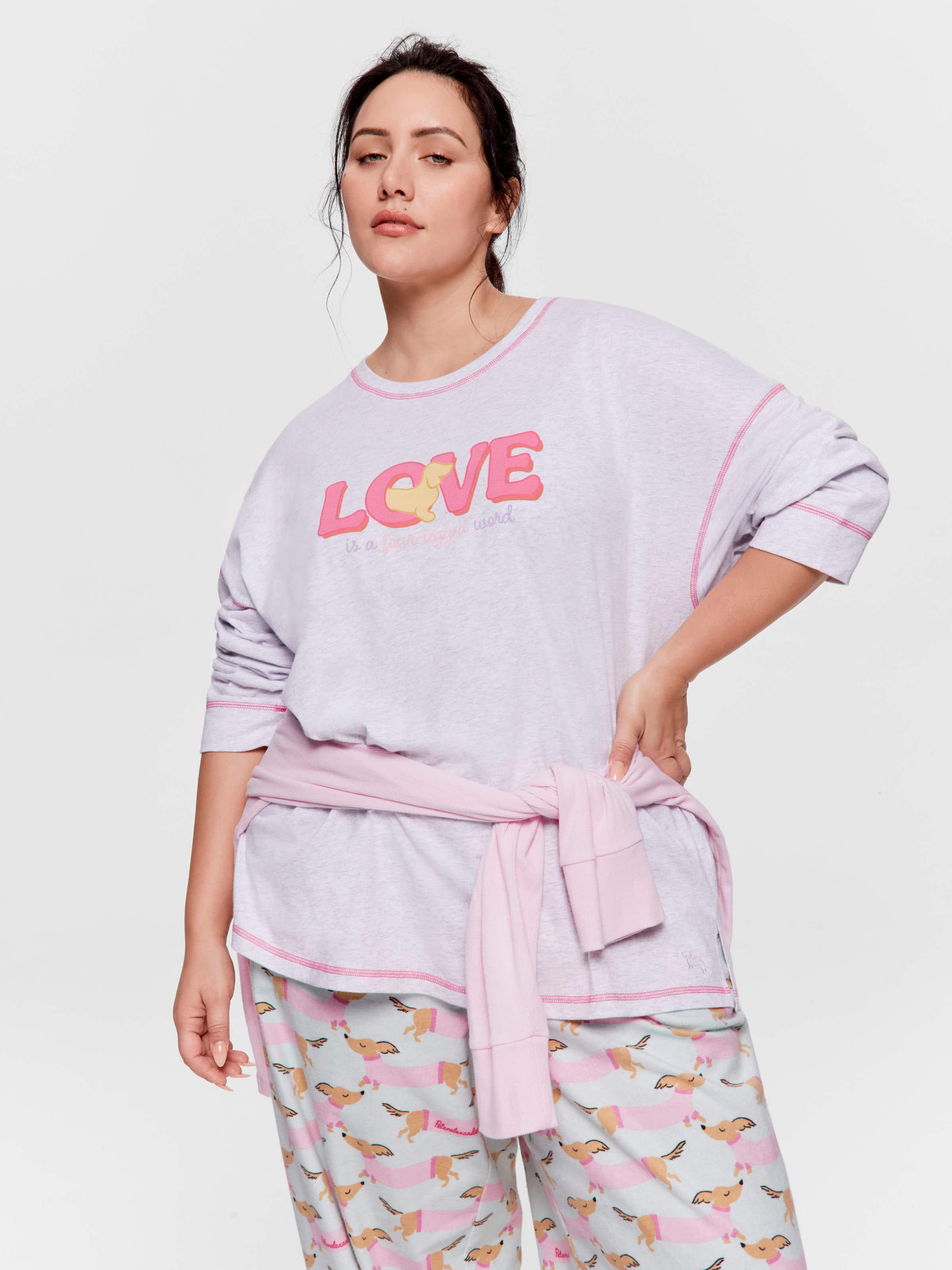 P.A. Plus Love Is A 4 Legged Word Oversized Long Sleeve Top