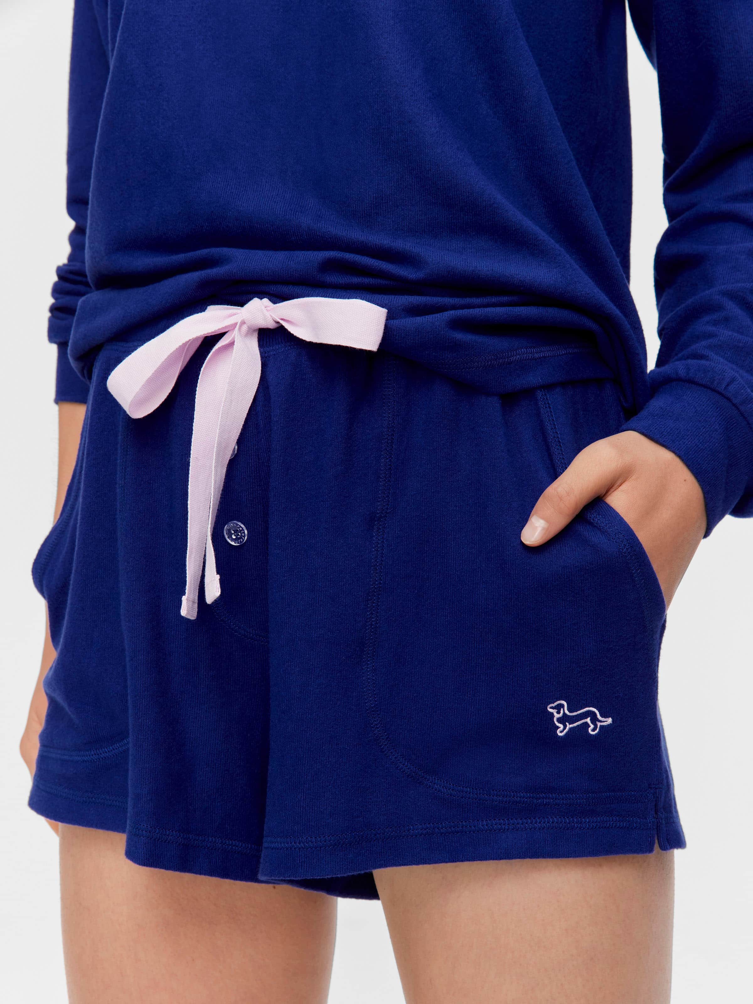 Navy Plush Mini Short