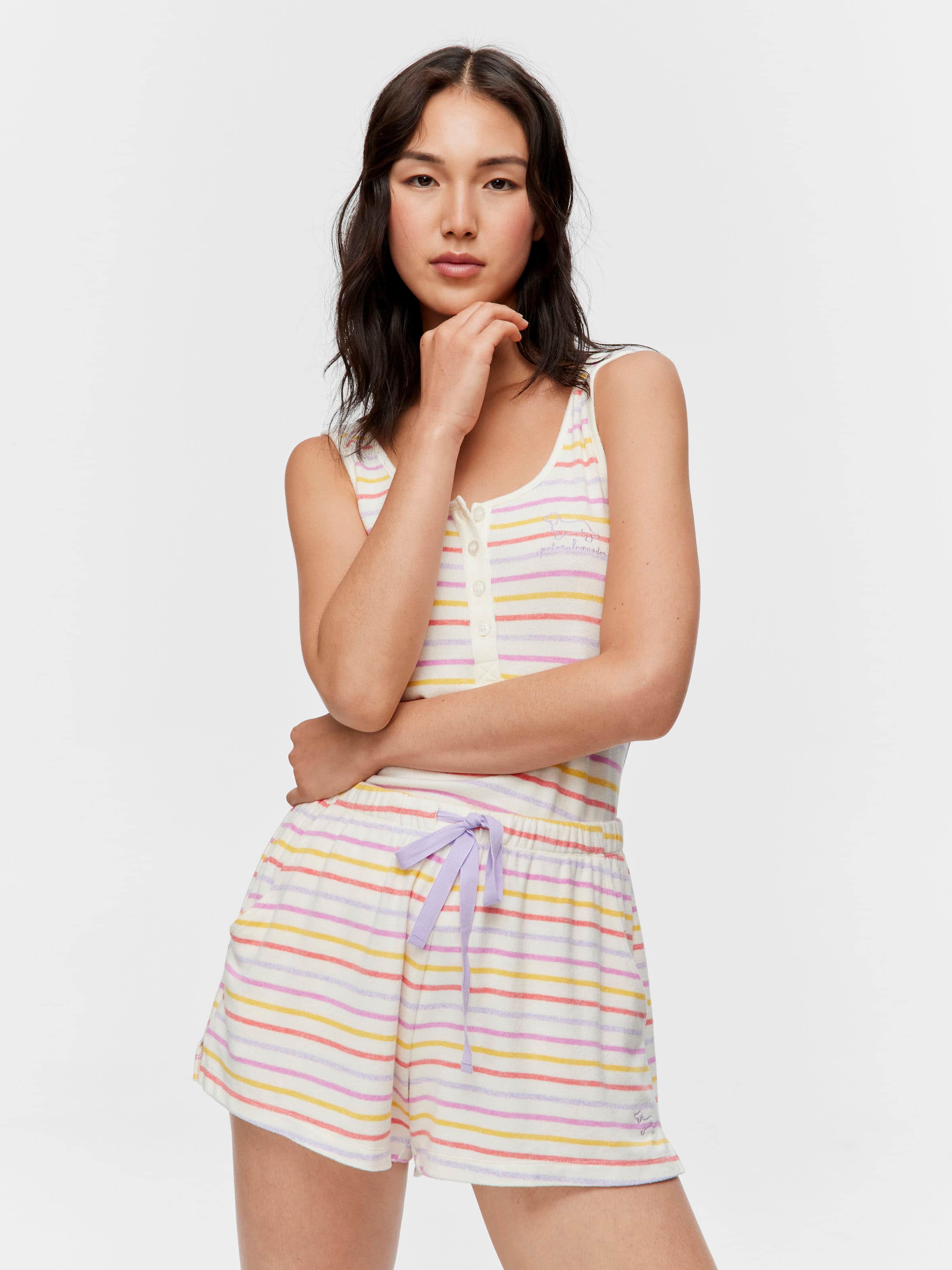 Fuzzy Stripe Mini Short