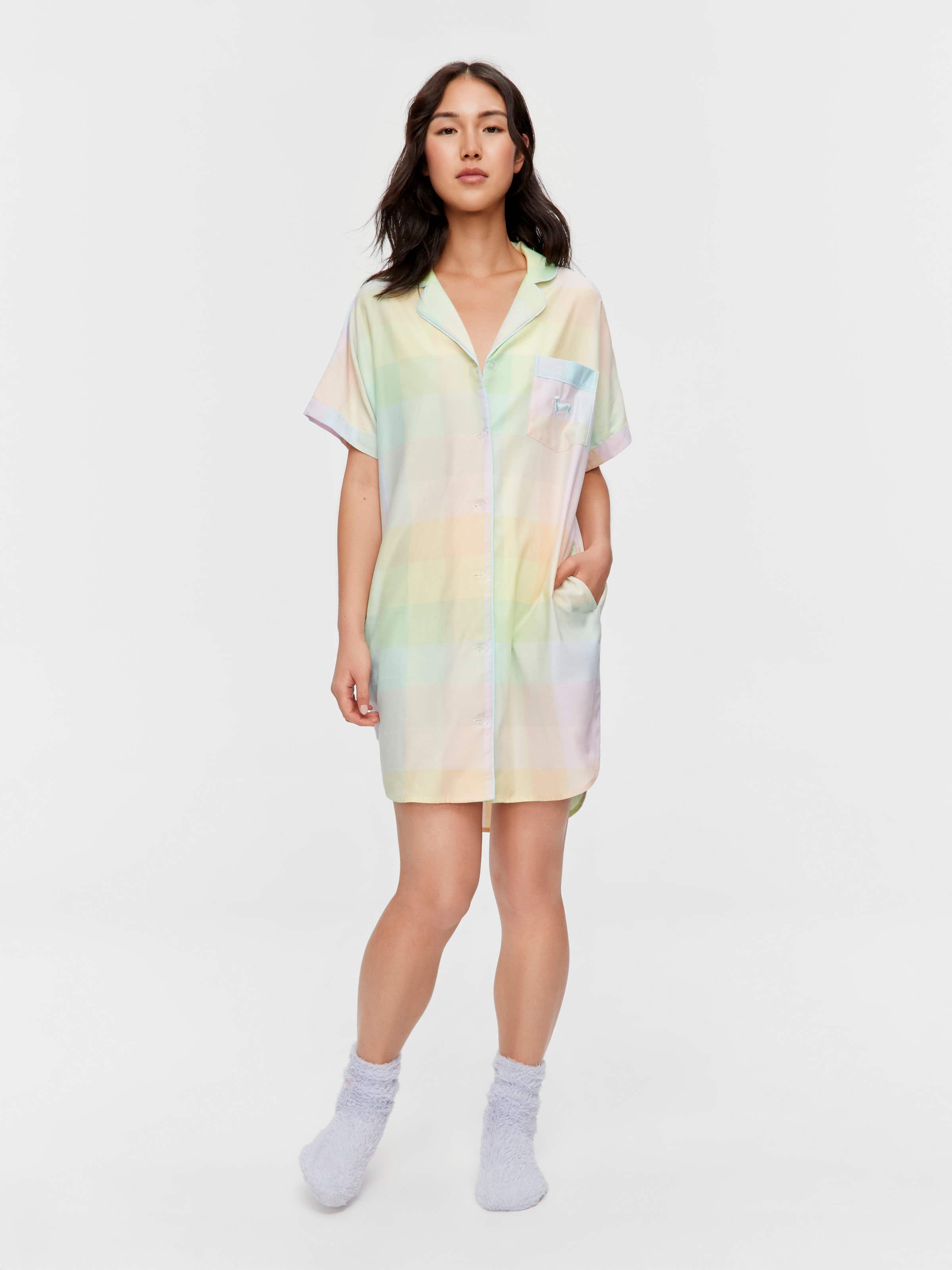 Rainbow Check Nightshirt