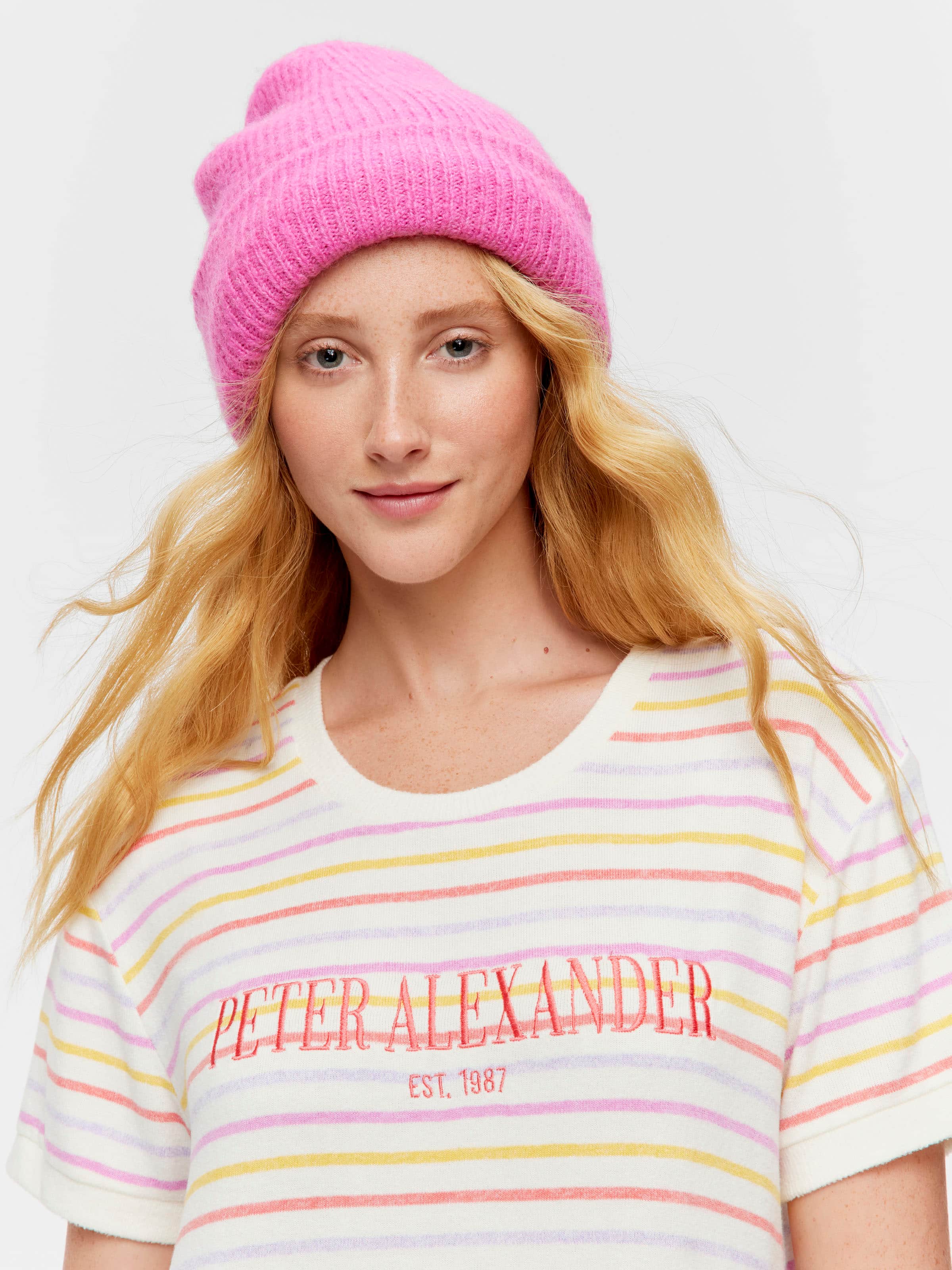 Fuzzy Colourful Stripe Sleep Tee