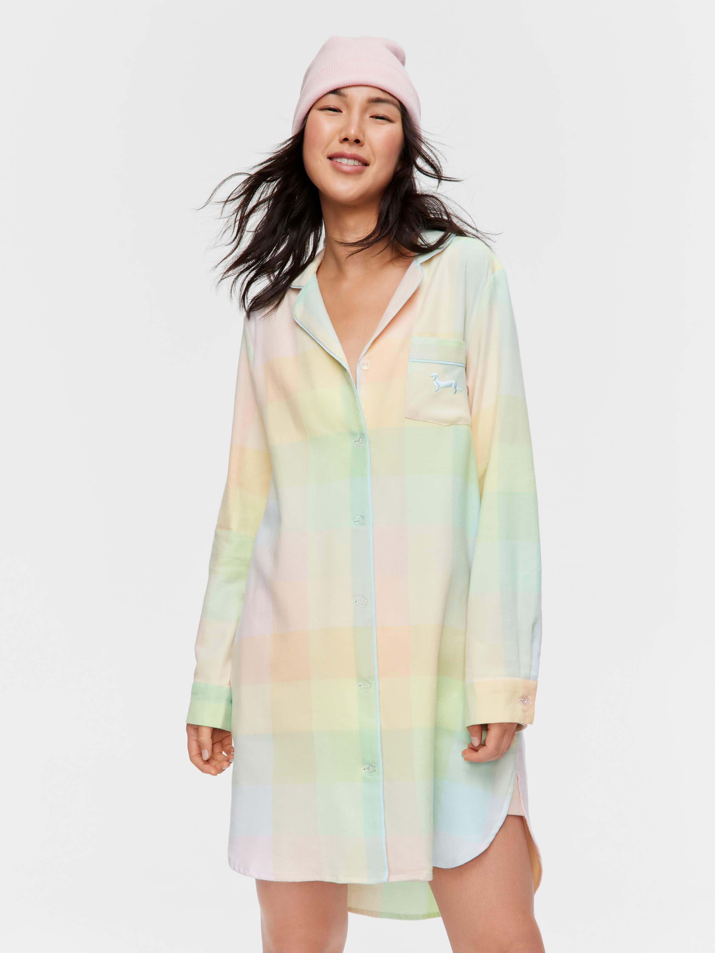 Rainbow Check Flannelette Nightshirt