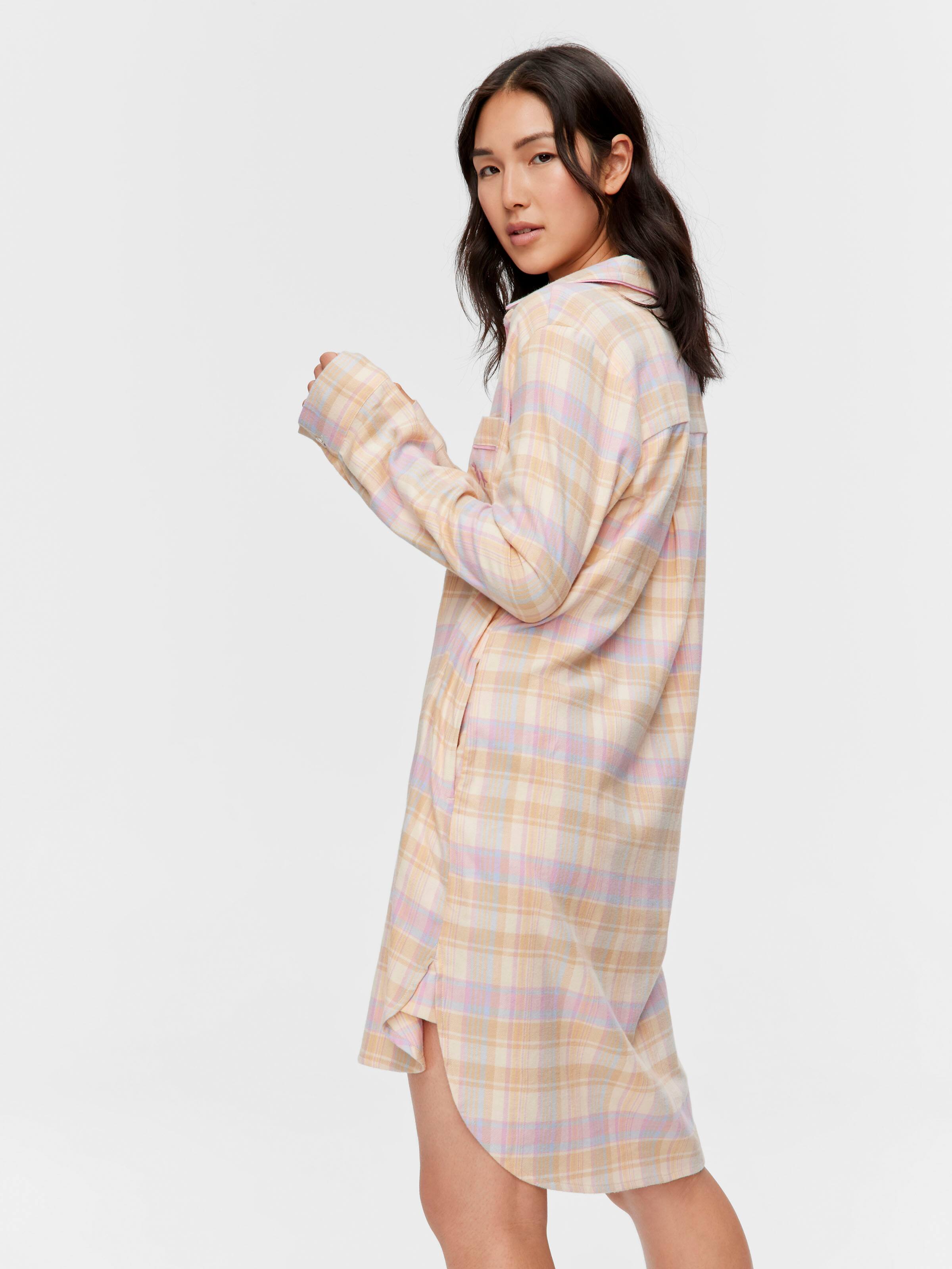 Toffee Check Flannelette Nightshirt