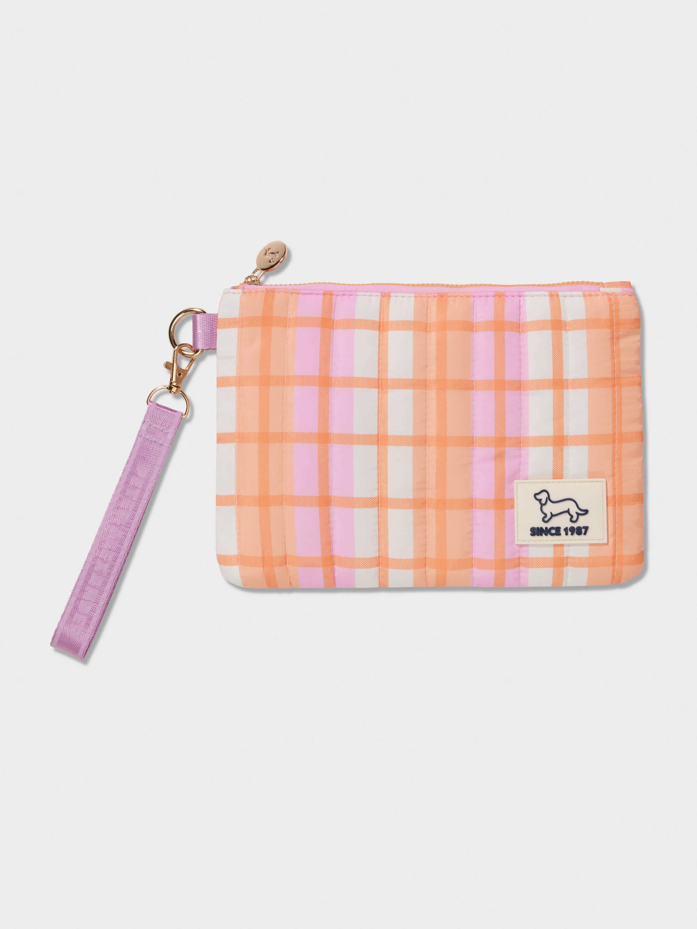 Pink Check Cosmetic Pouch