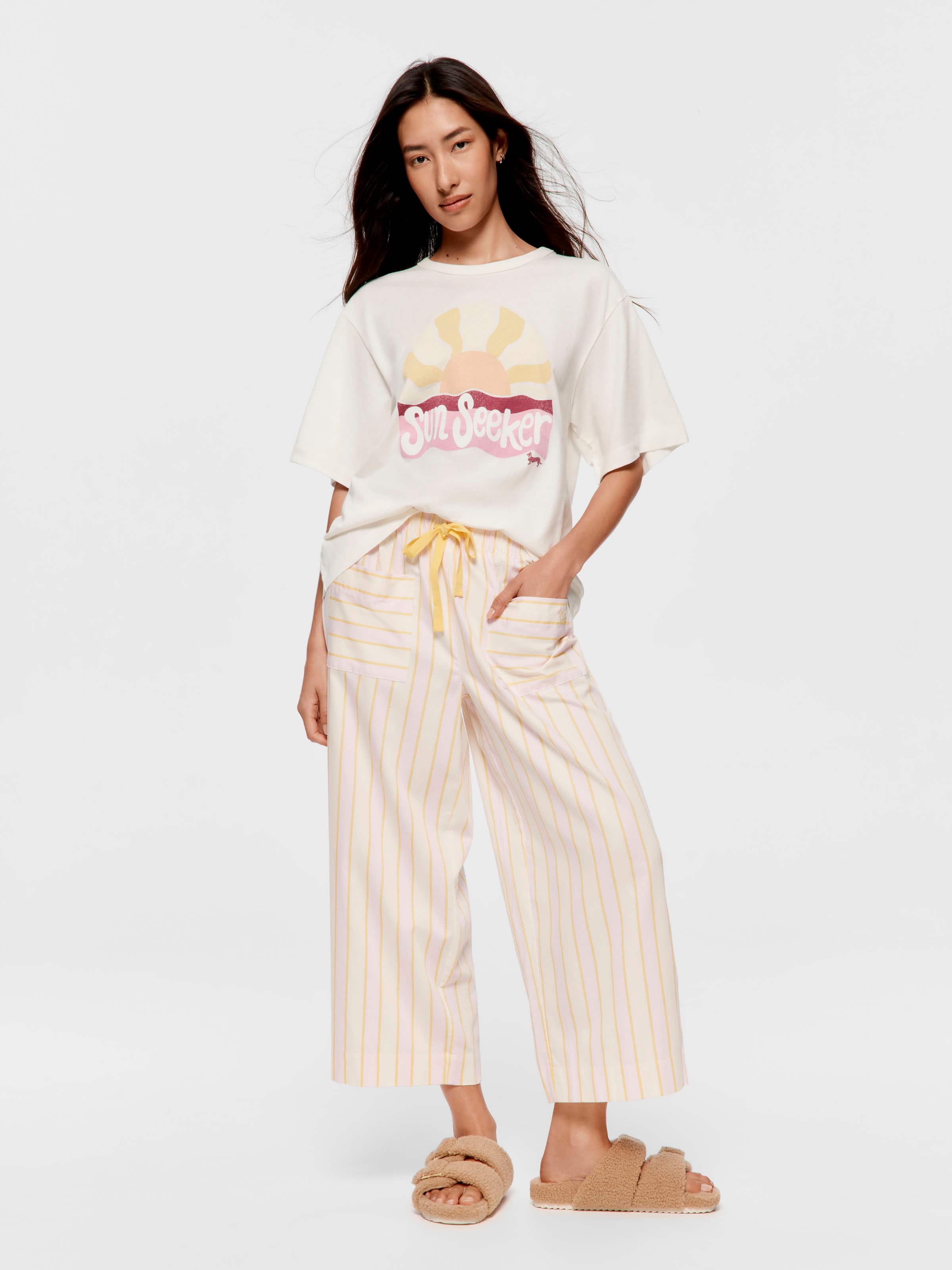 Yellow Stripe 3/4 Pj Pant