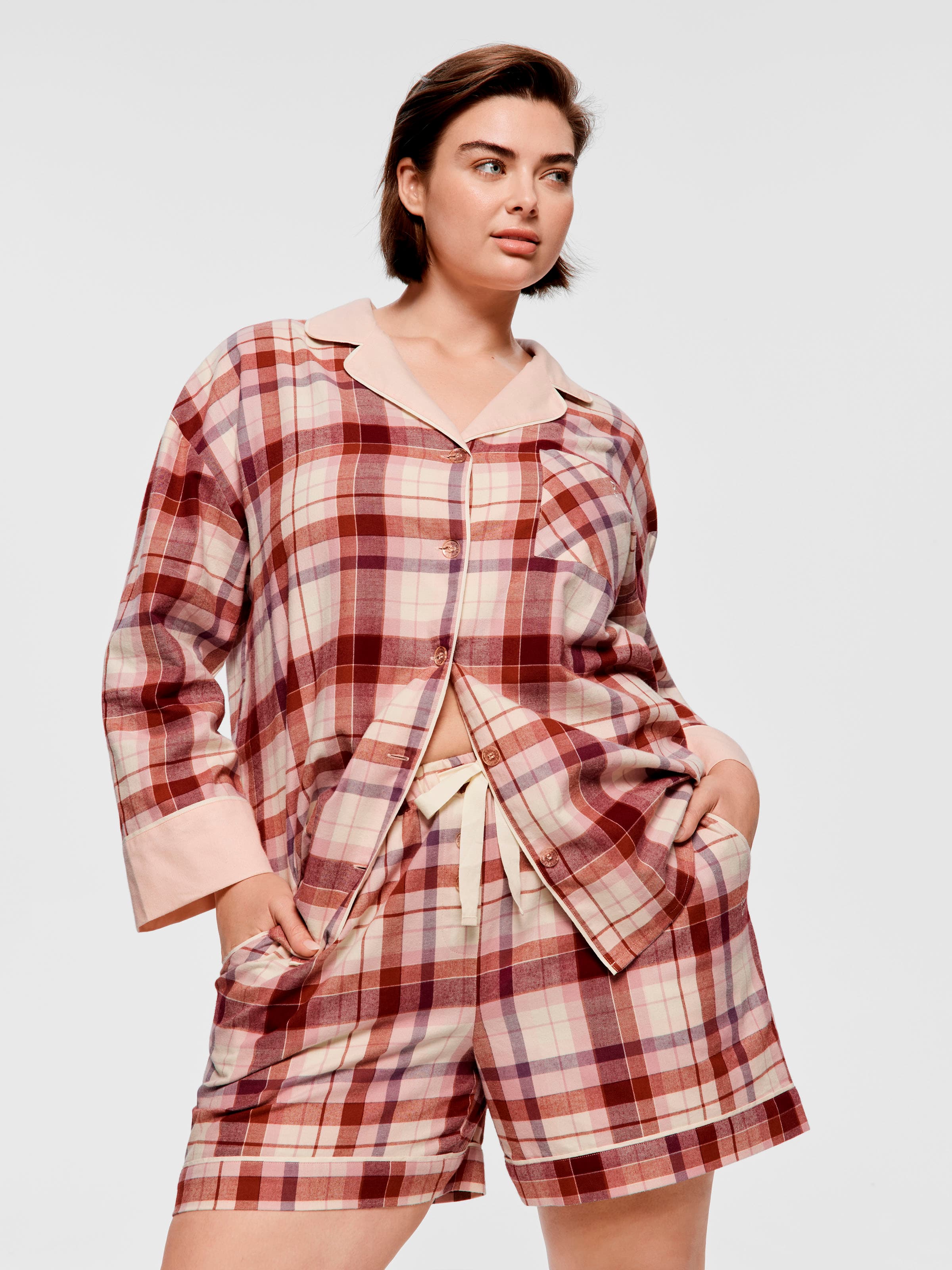 P.A. Plus Cream Check Short