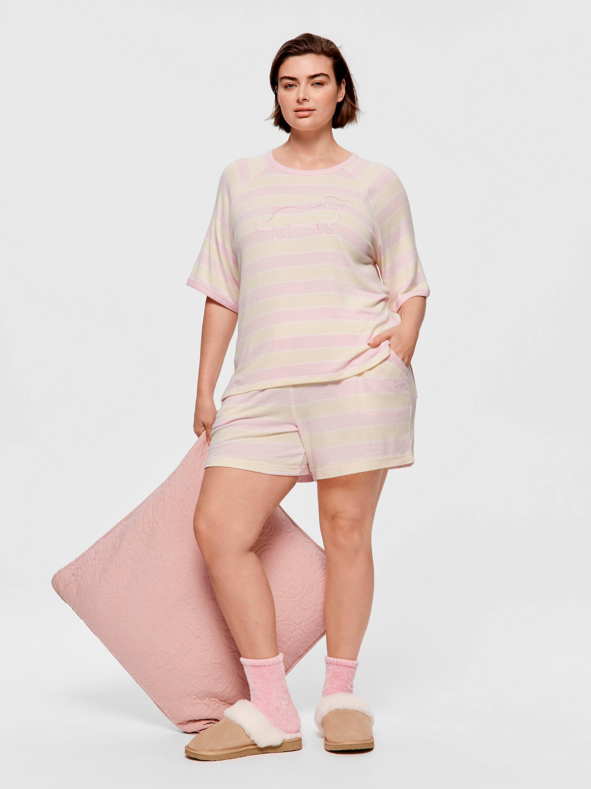 P.A. Plus Pastel Fuzzy Oversized Tee