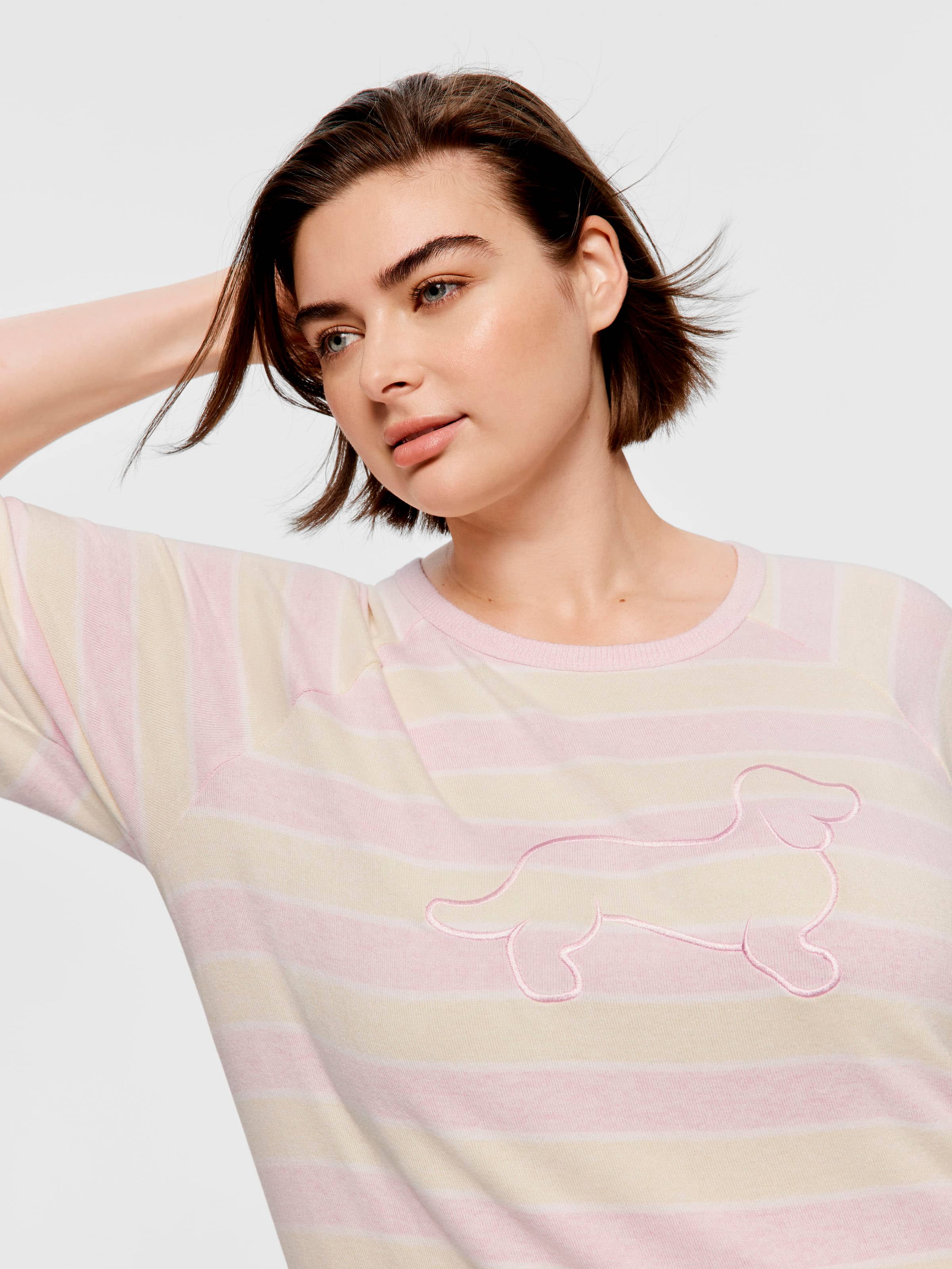 P.A. Plus Pastel Fuzzy Oversized Tee