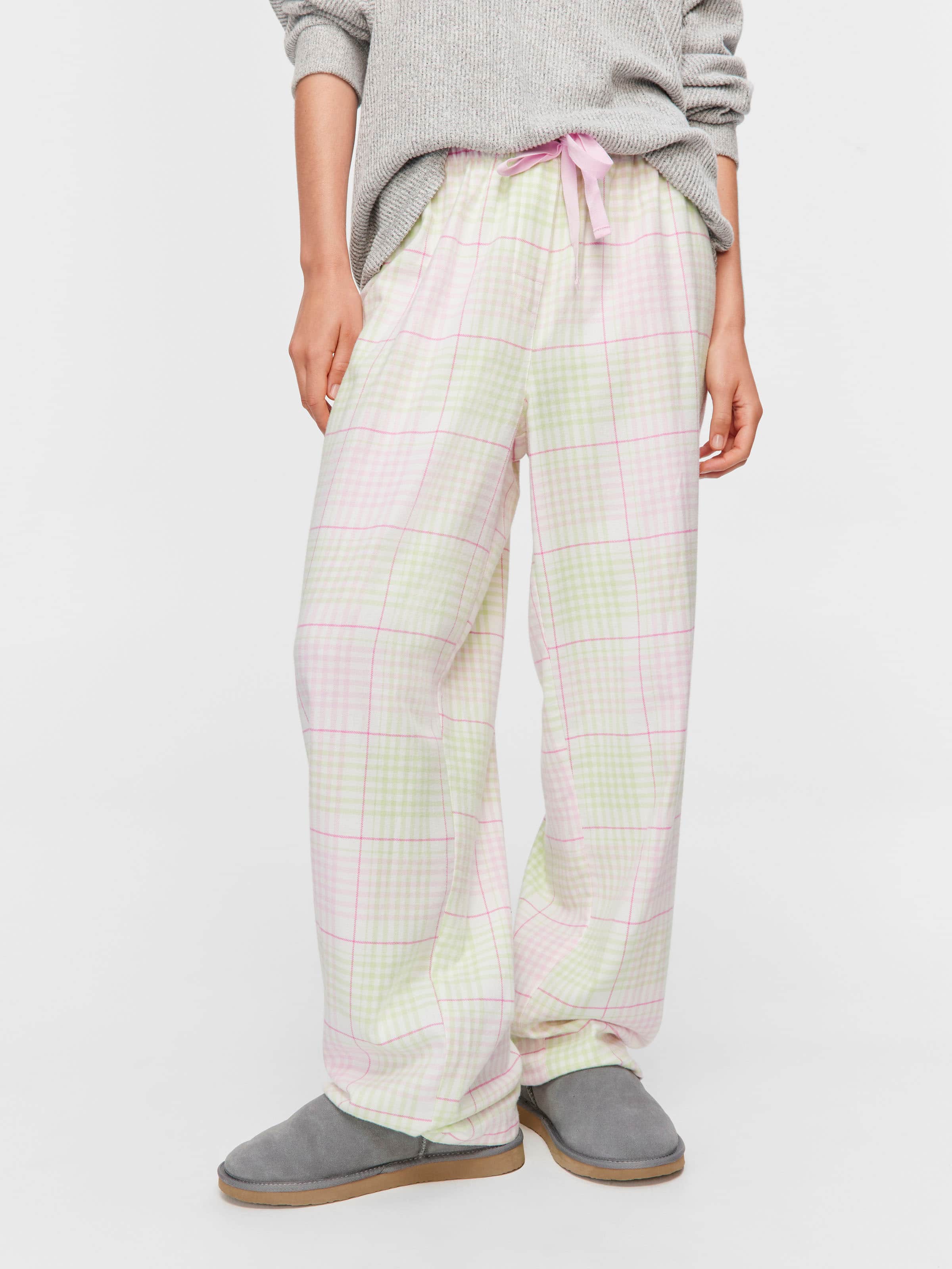 Pink & Green Check Classic Flannelette Pj Pant
