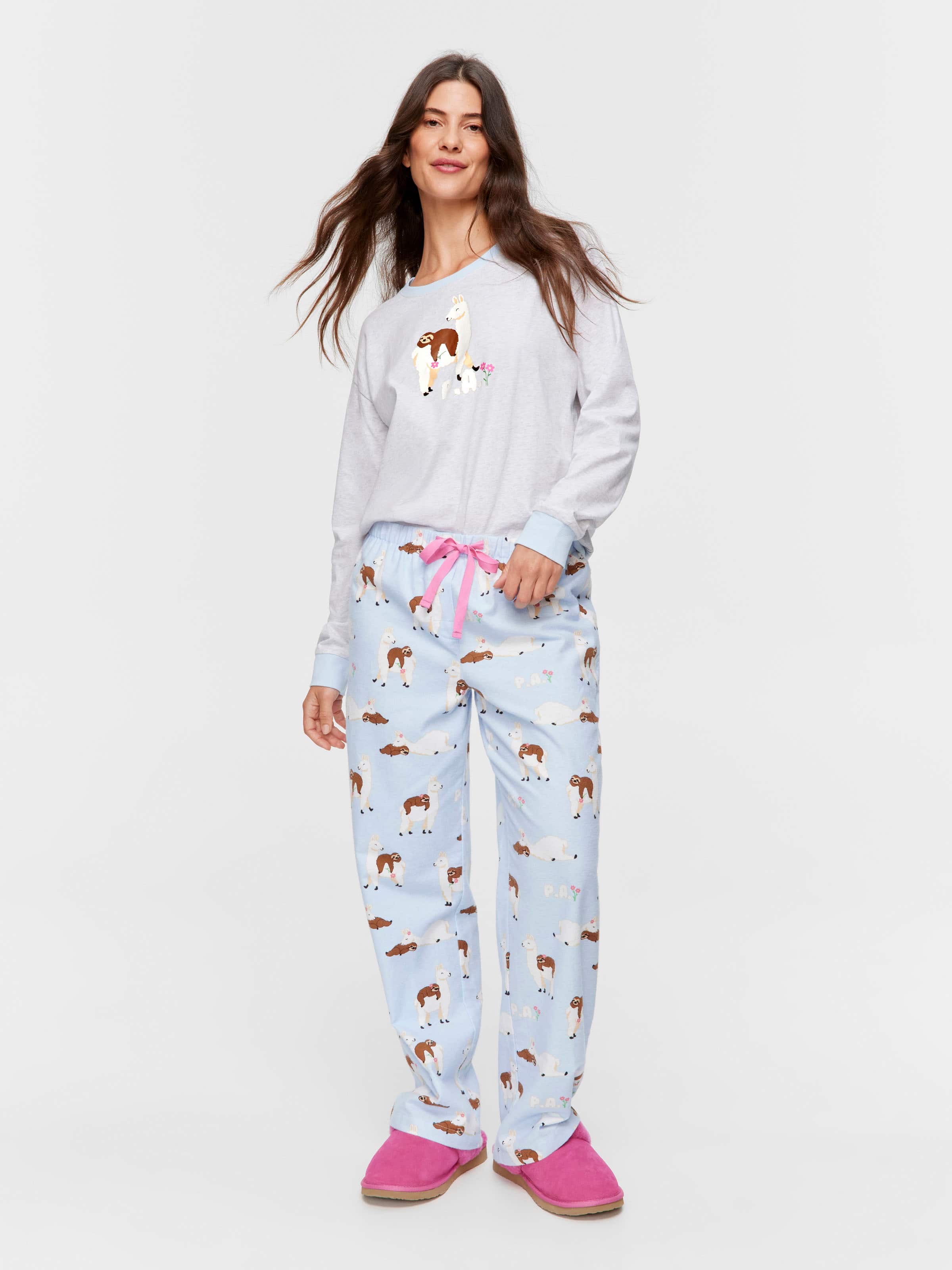 Llama Sloth Classic Flannelette Pj Pant
