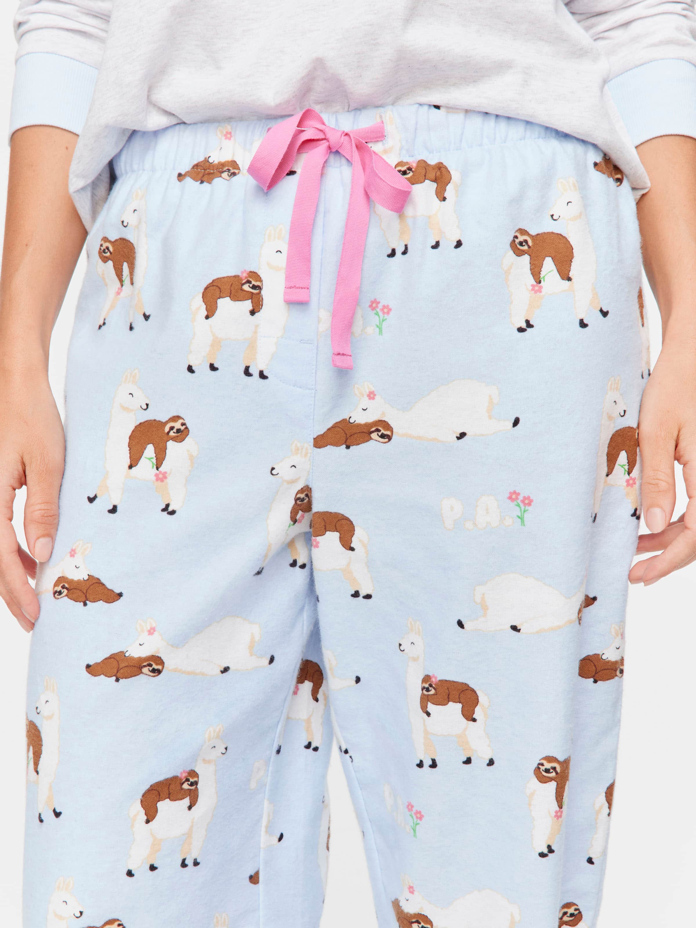 Llama Sloth Classic Flannelette Pj Pant
