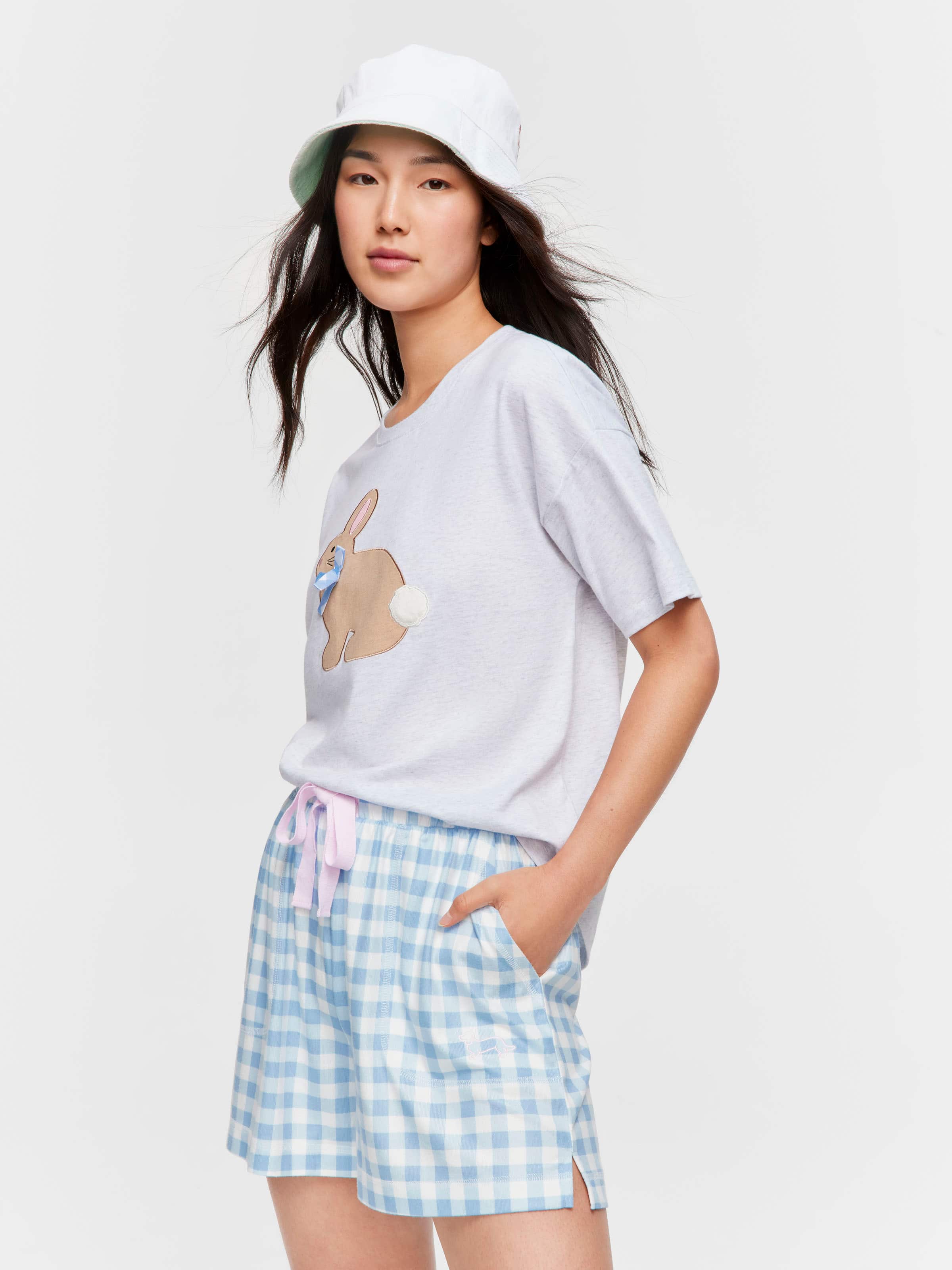 Gingham Plush Long Short