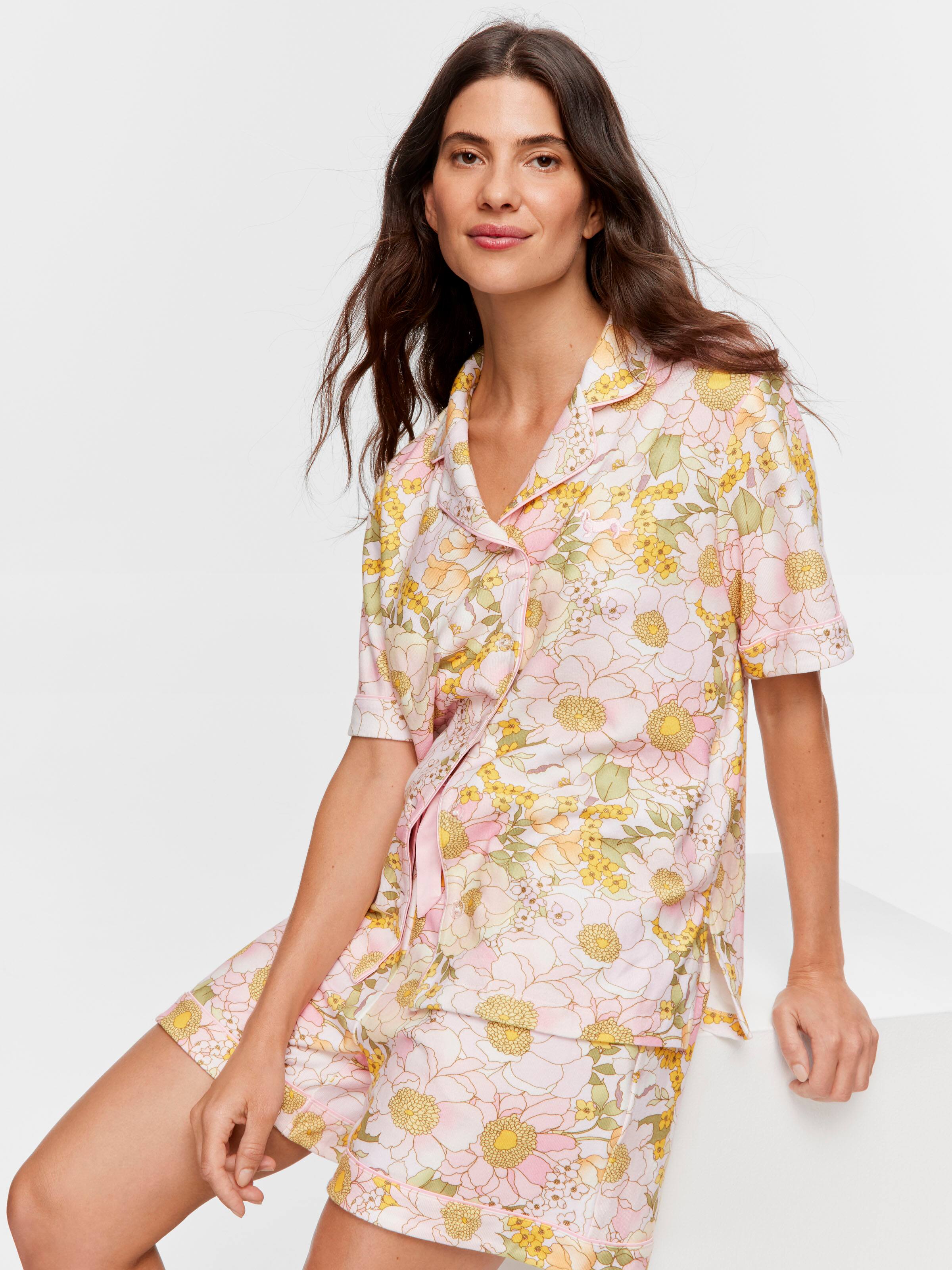 Pretty Floral Plush Shortie Pj Set