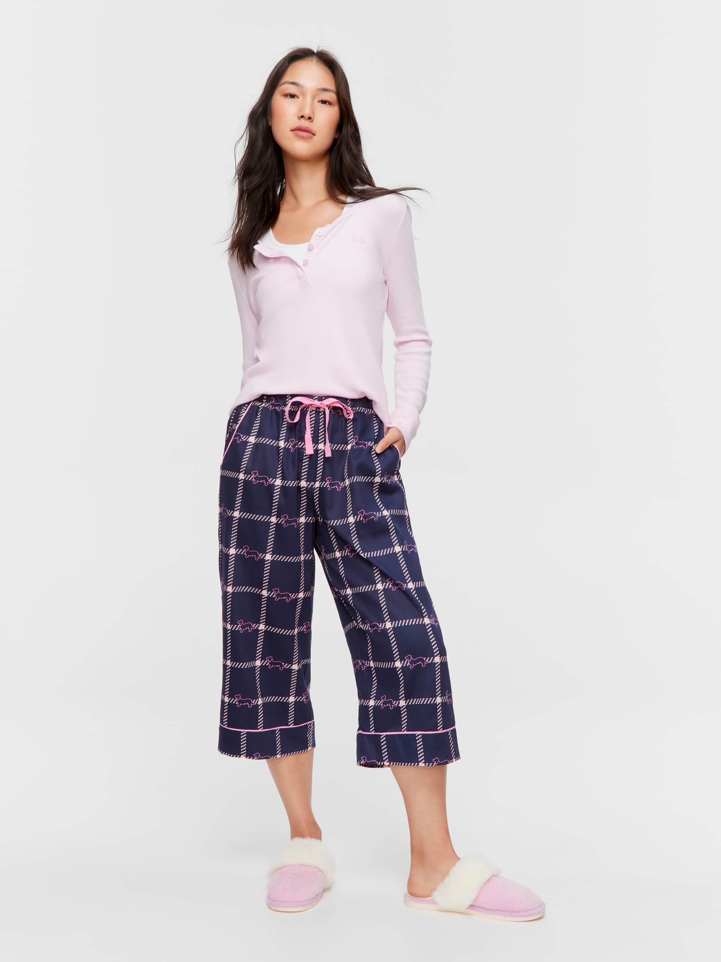 Penny Windowpane 3/4 Pj Pant