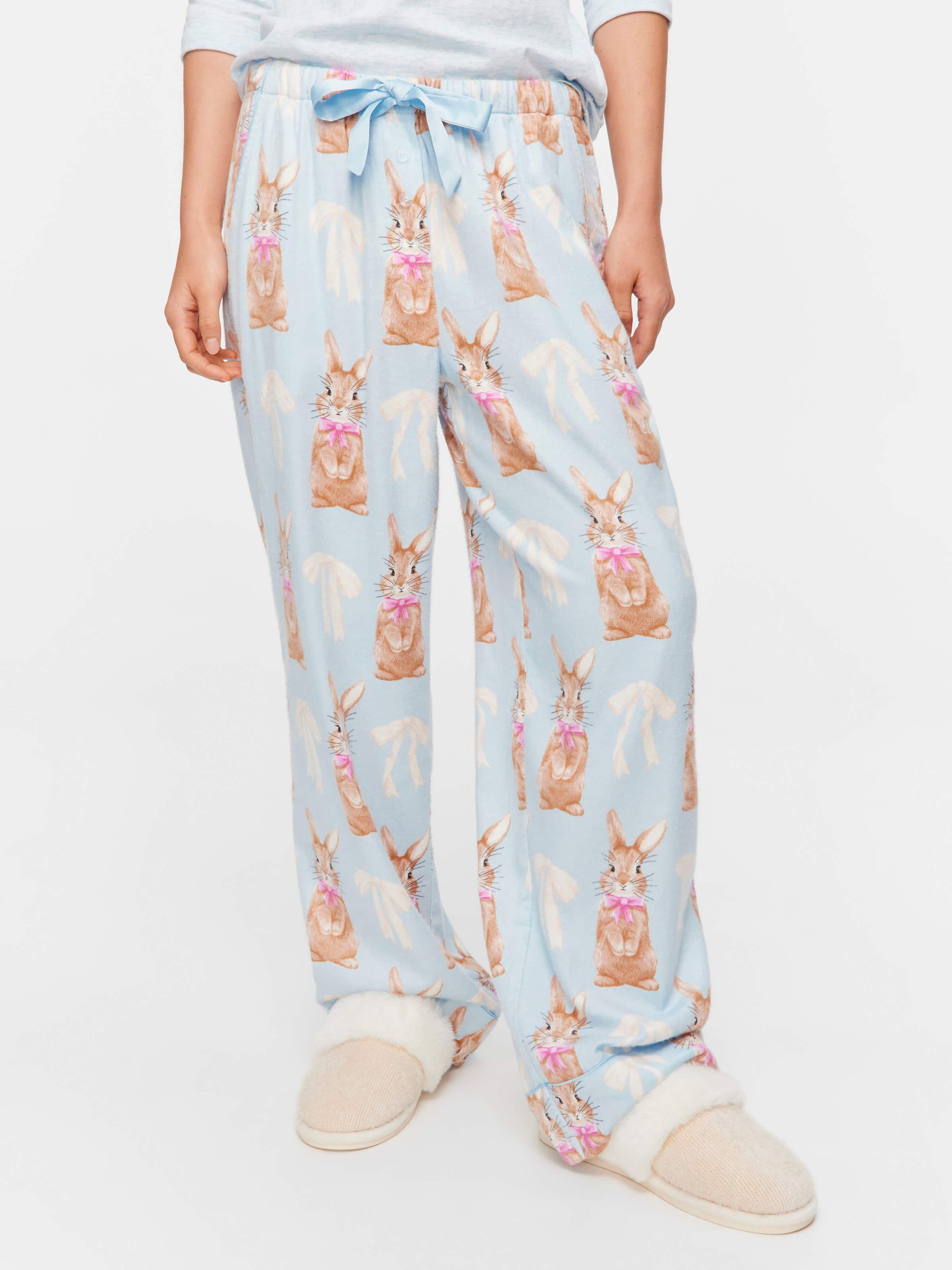 Bow Bunny Bamboo Flannelette Long Classic Pj Pant
