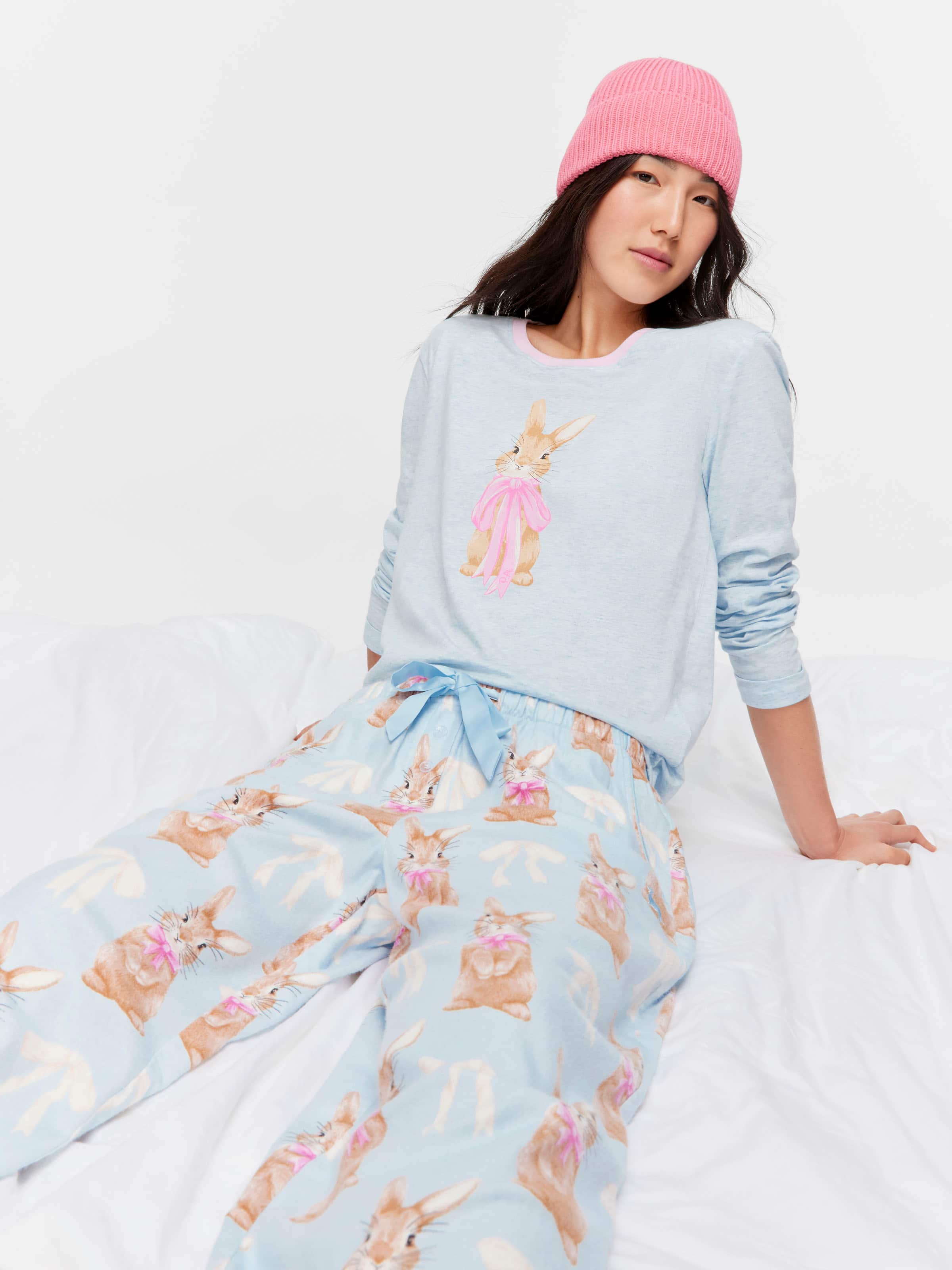 Bow Bunny Bamboo Flannelette Long Classic Pj Pant