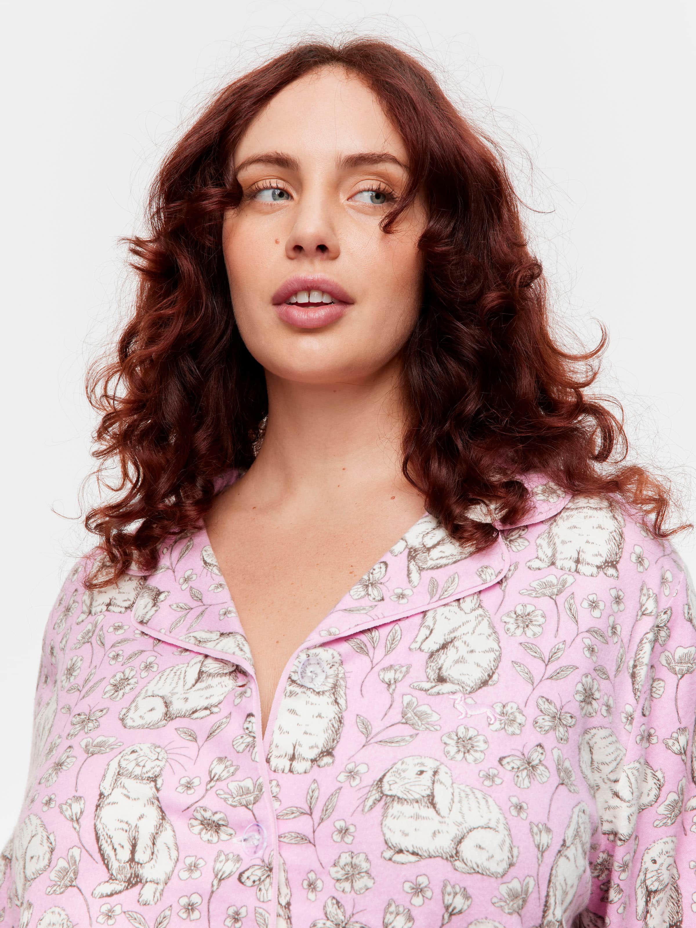 P.A. Plus Toile Bunny Bamboo Flannelette Long Classic Pj Set