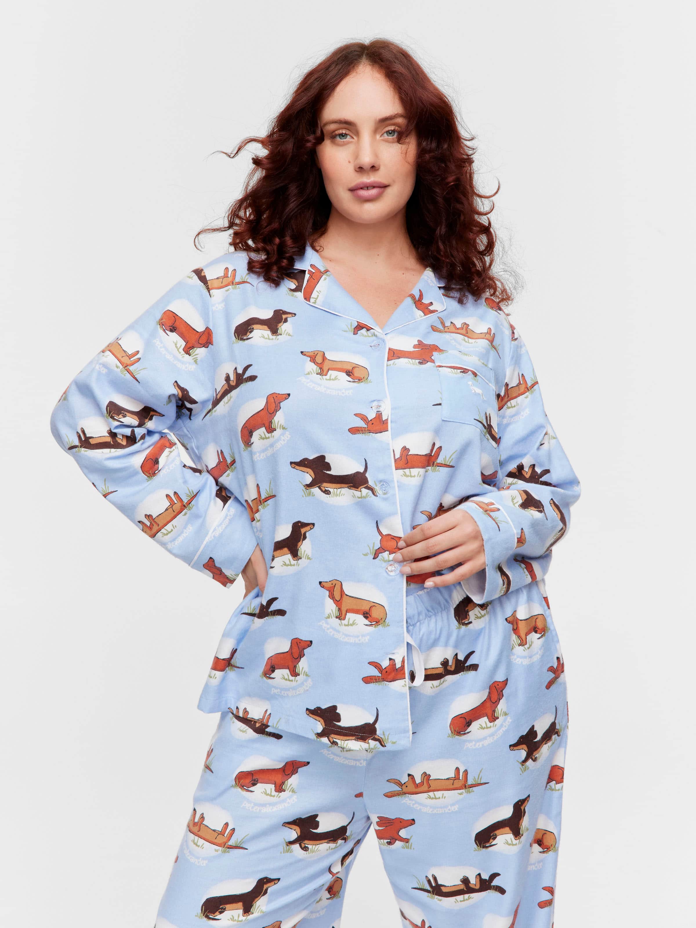 P.A. Plus Penny Spot Bamboo Flannelette Long Pj Set