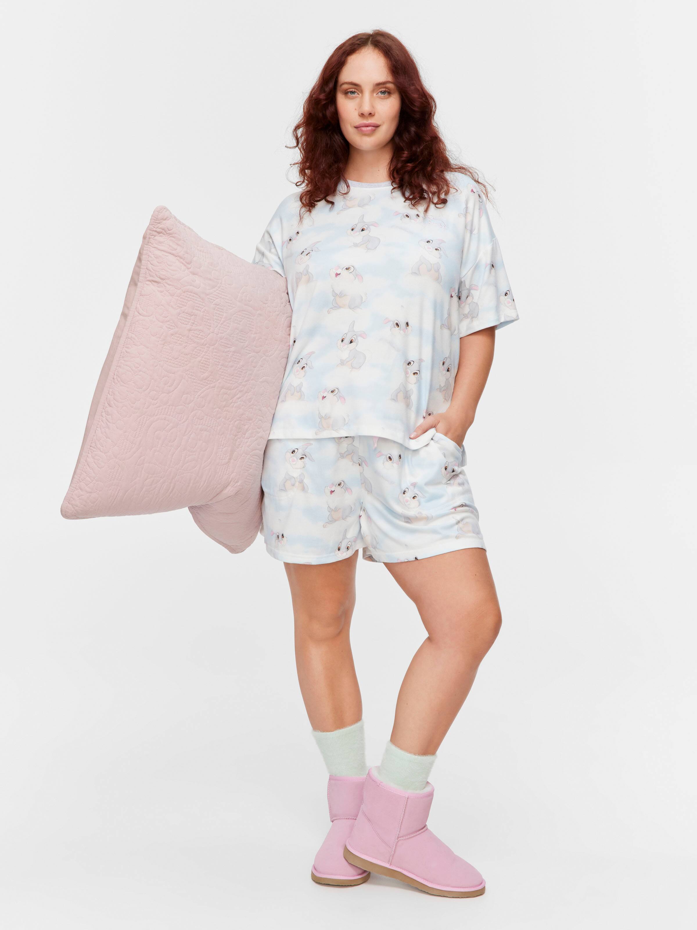 P.A. Plus Thumper Plush Shortie Pj Set
