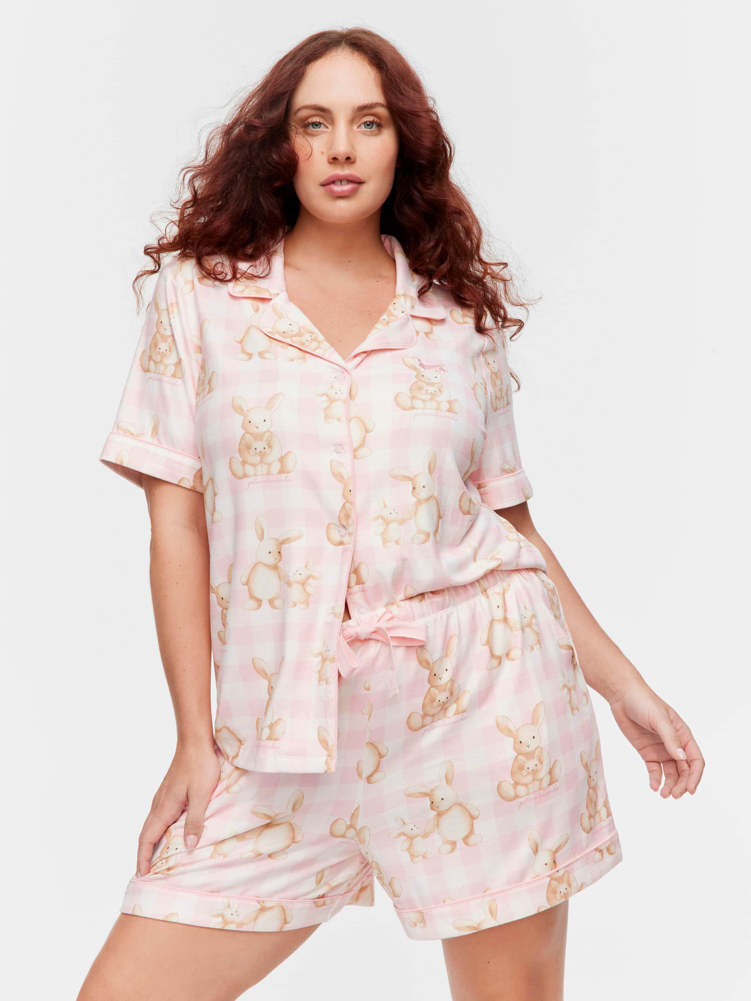 P.A. Plus Soft Bunny Plush Shortie Pj Set