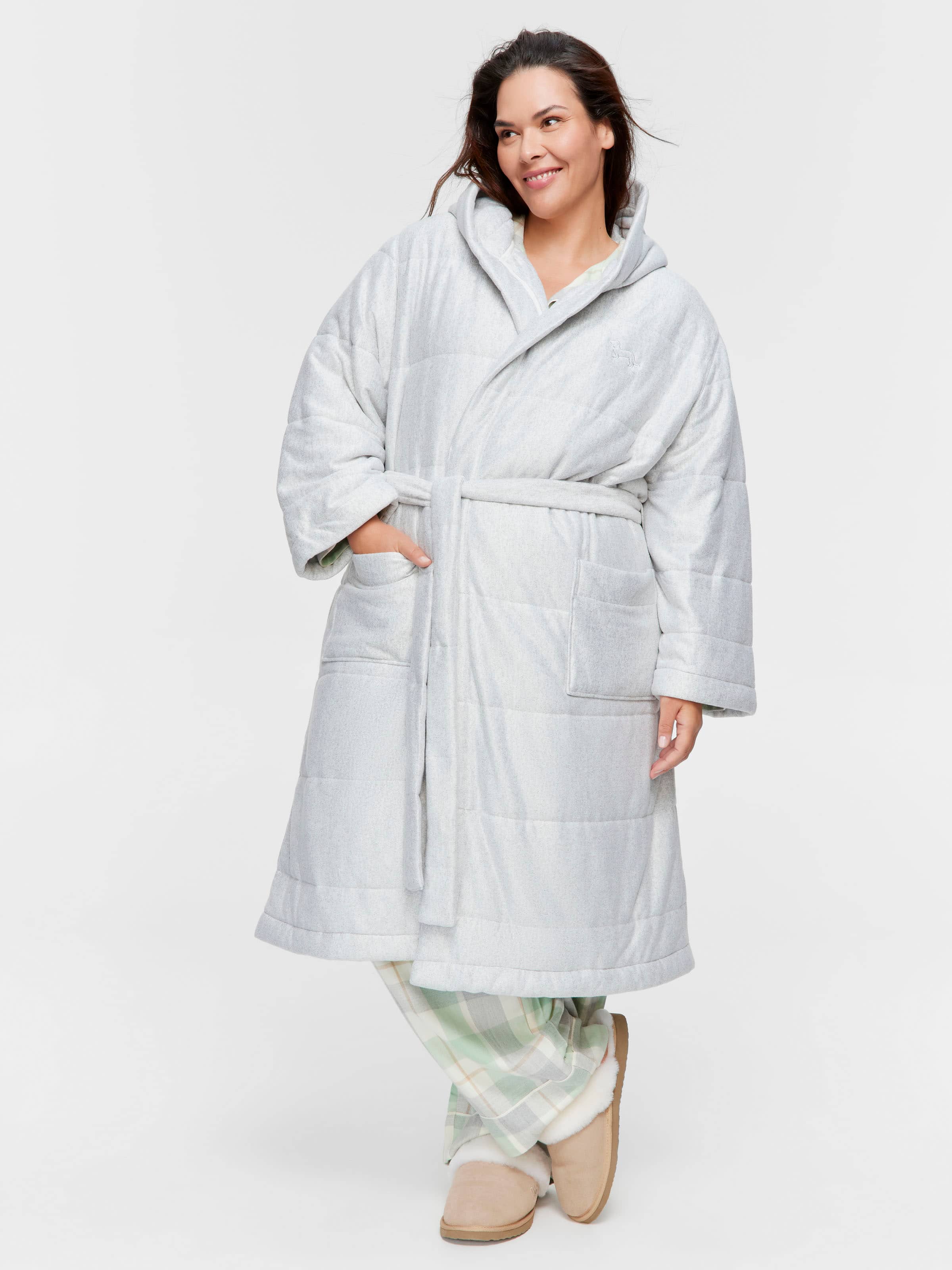 P.A. Plus Quilted Hood Gown