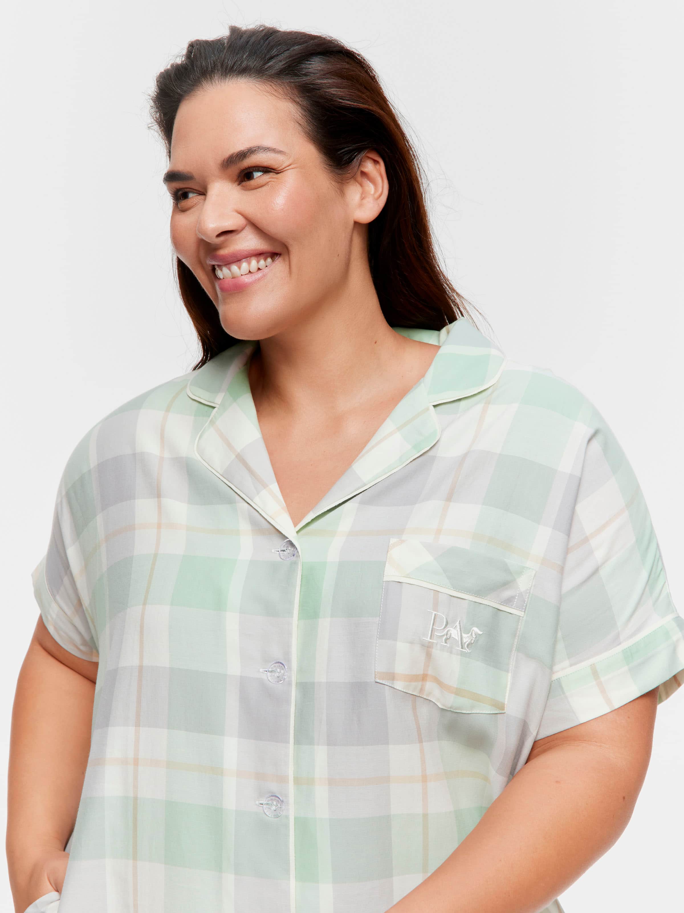 P.A. Plus Mint Check Nightshirt