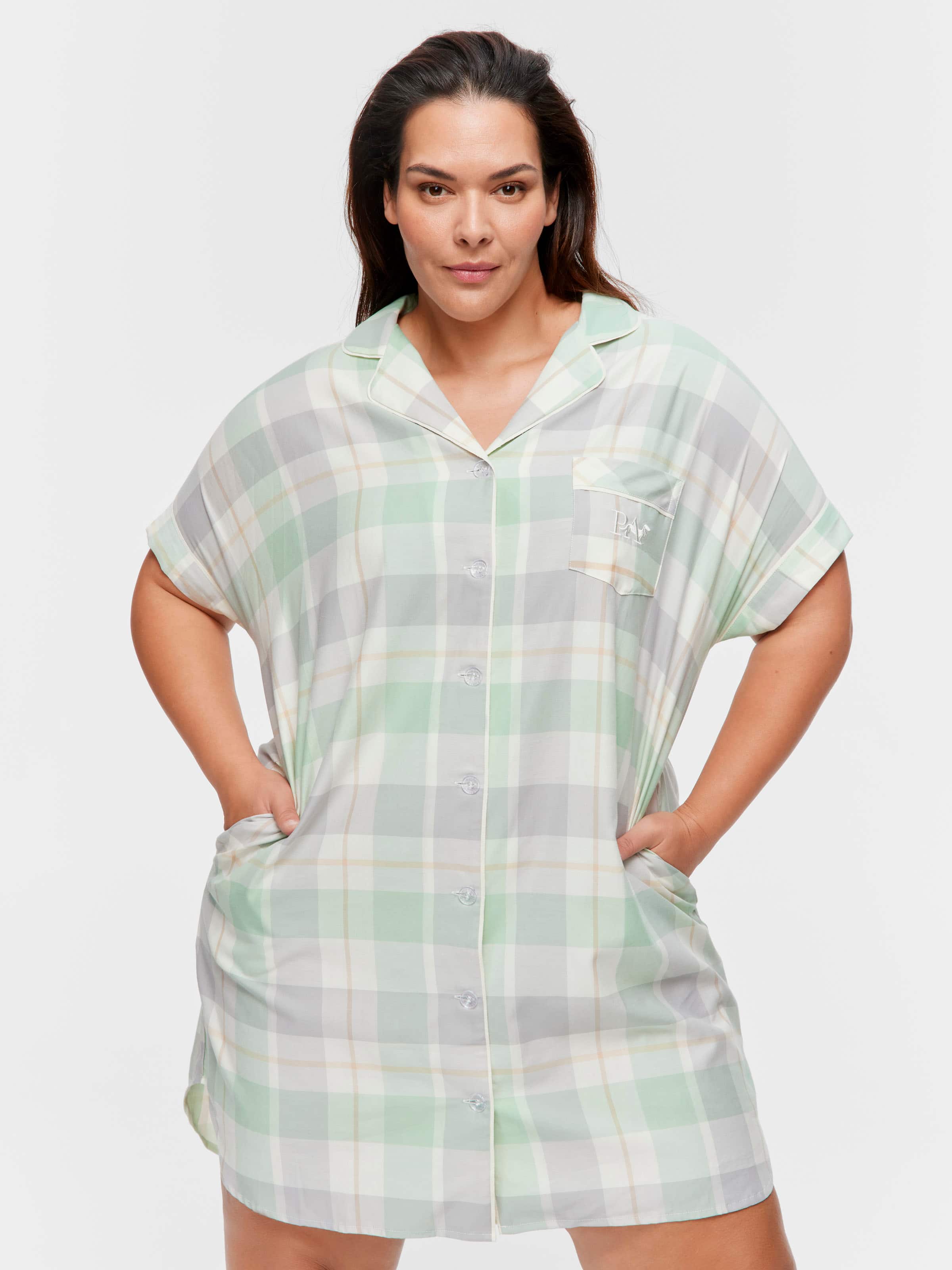 P.A. Plus Mint Check Nightshirt