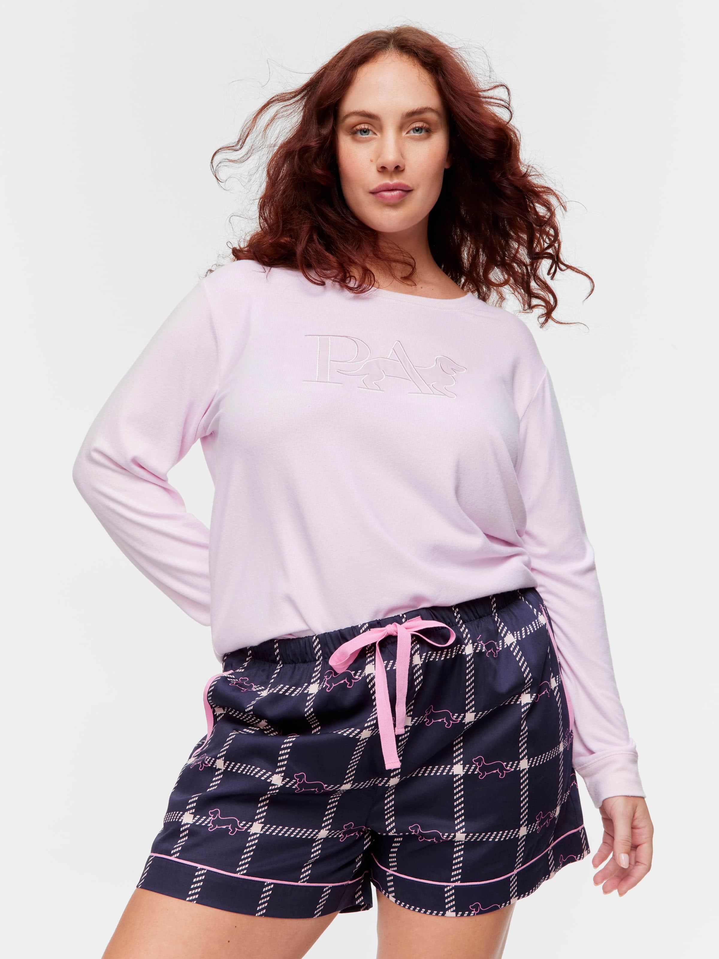 P.A. Plus Penny Windowpane Tuxedo Mini Short