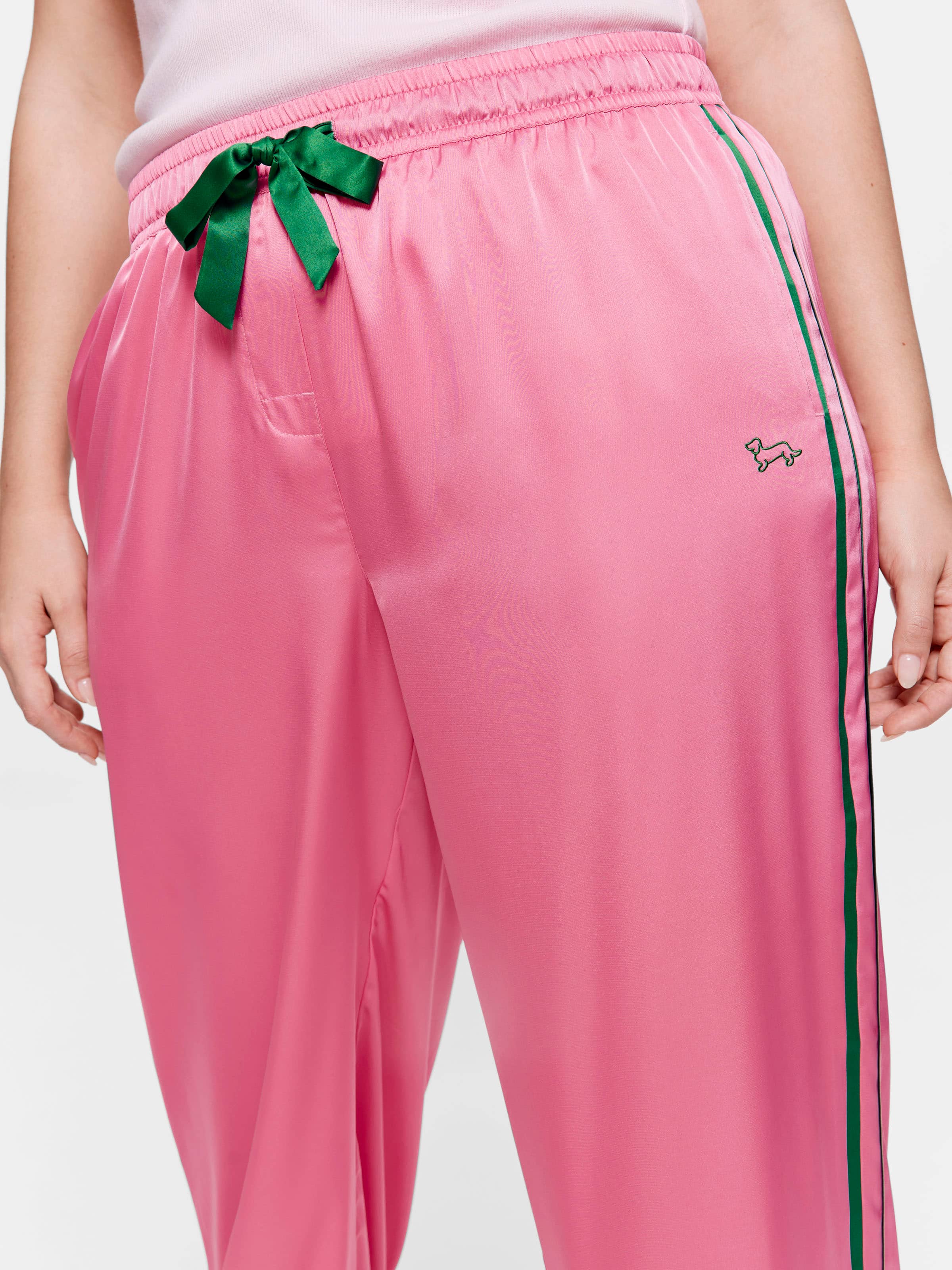 P.A. Plus Pink Satin Wide Leg Pj Pant