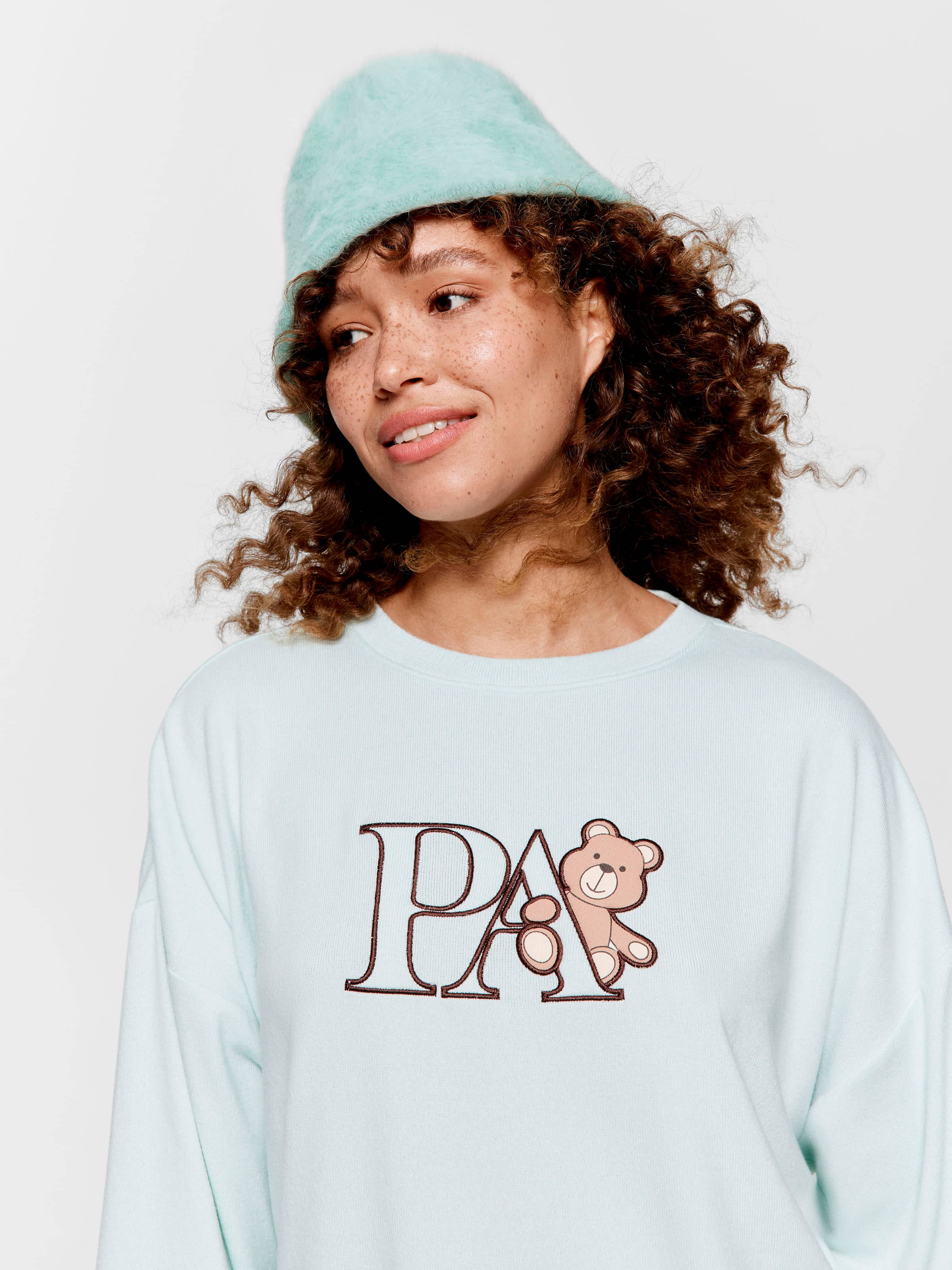 Mint Plush Logo Teddy Sweater