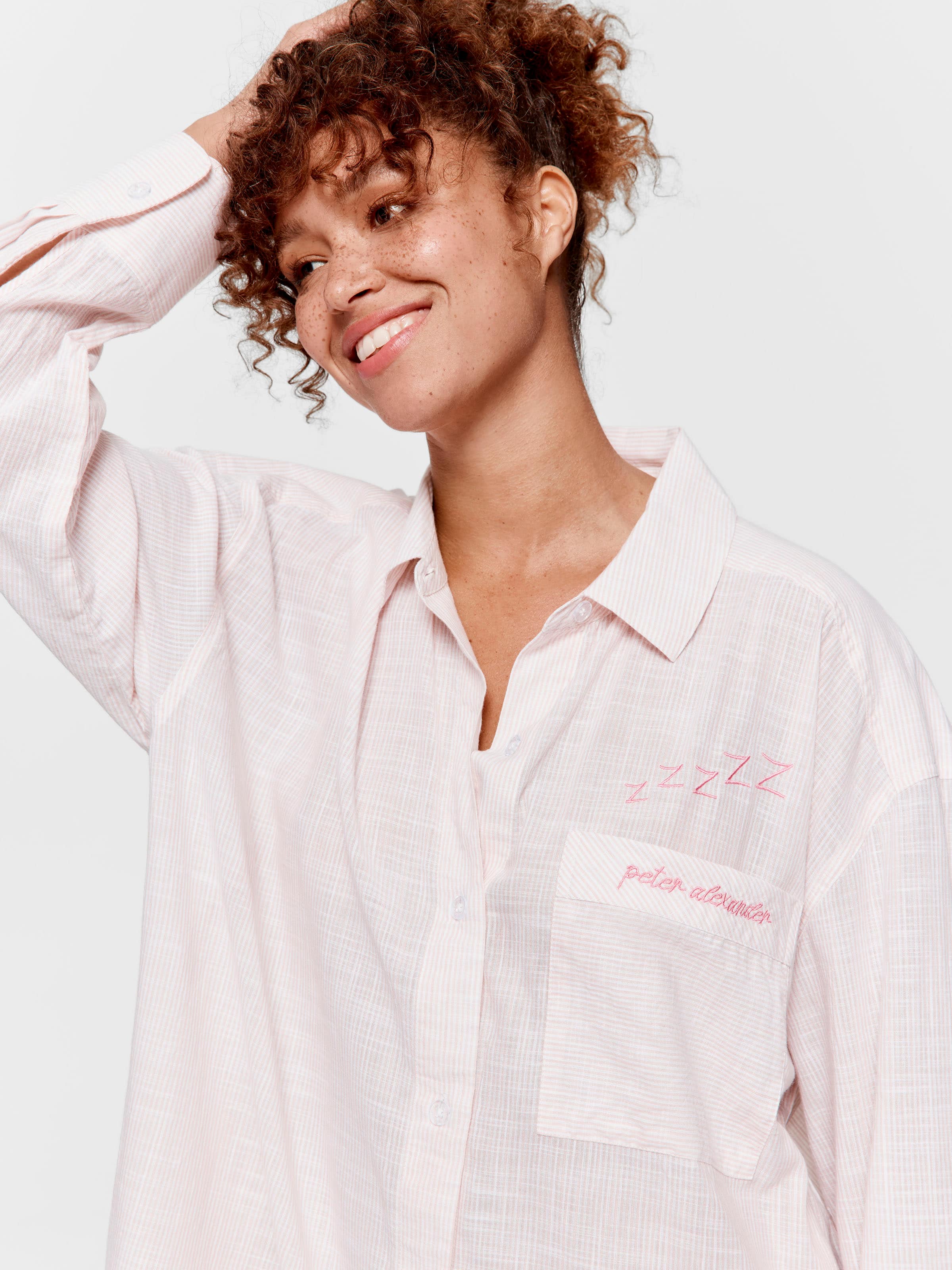Stripe 100% Cotton Long Sleeve Nightshirt