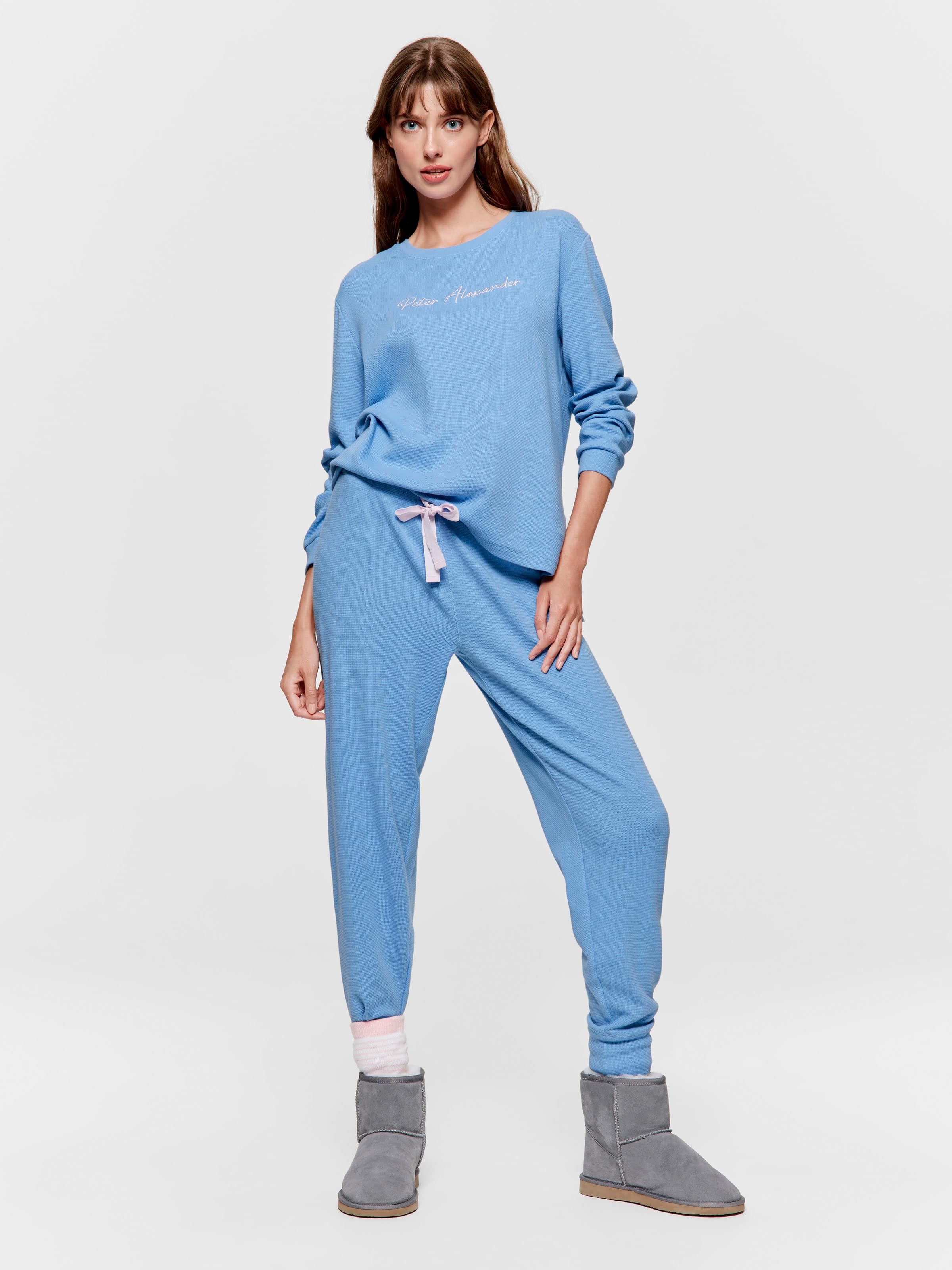 Dusty Blue Easy Waffle Pj Pant