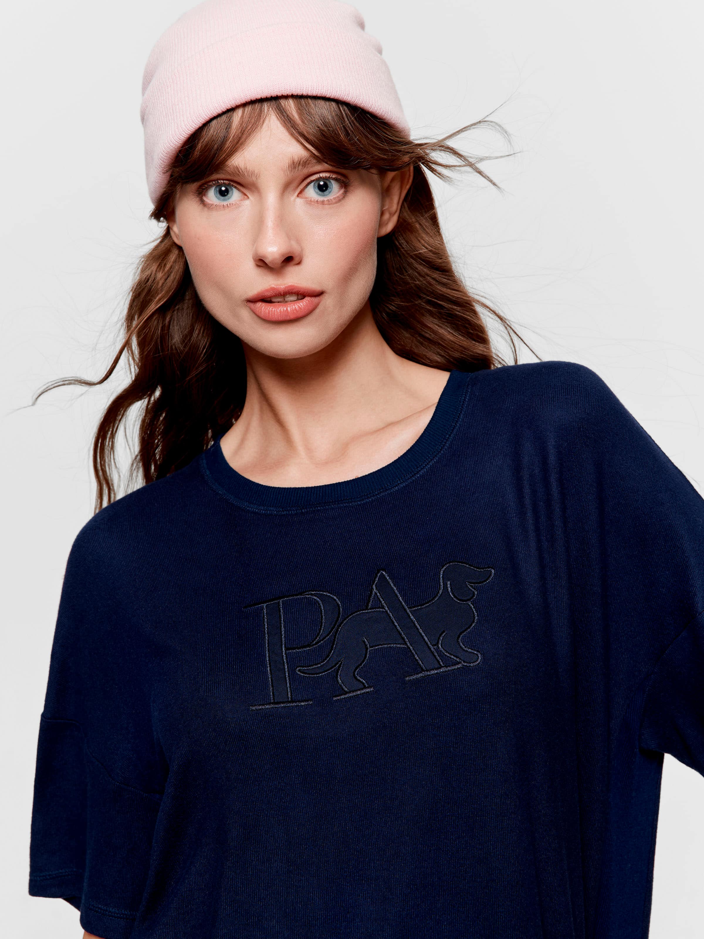 Navy Plush Logo Tee