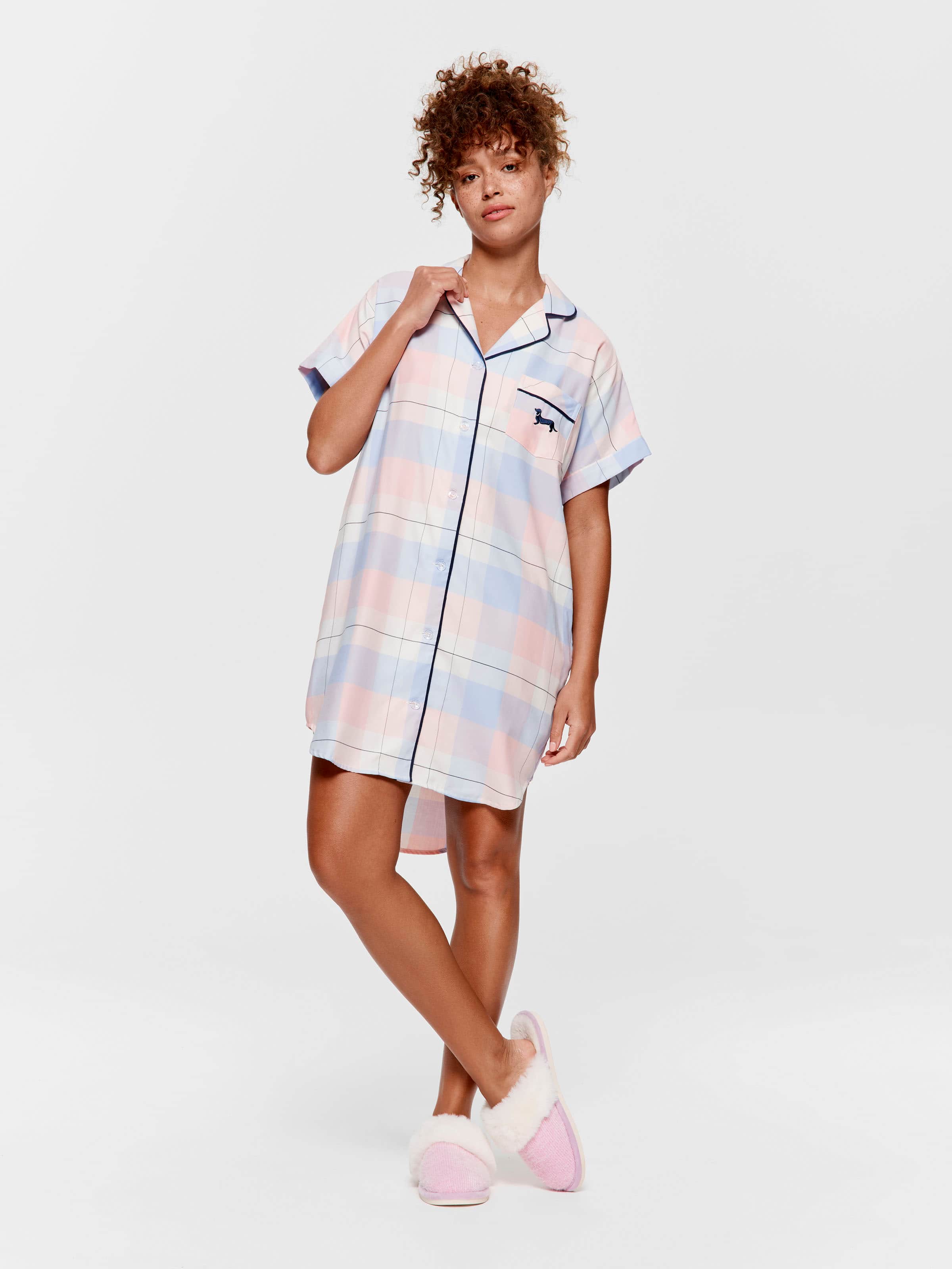 Pastel Buffalo Check 100% Cotton Nightshirt