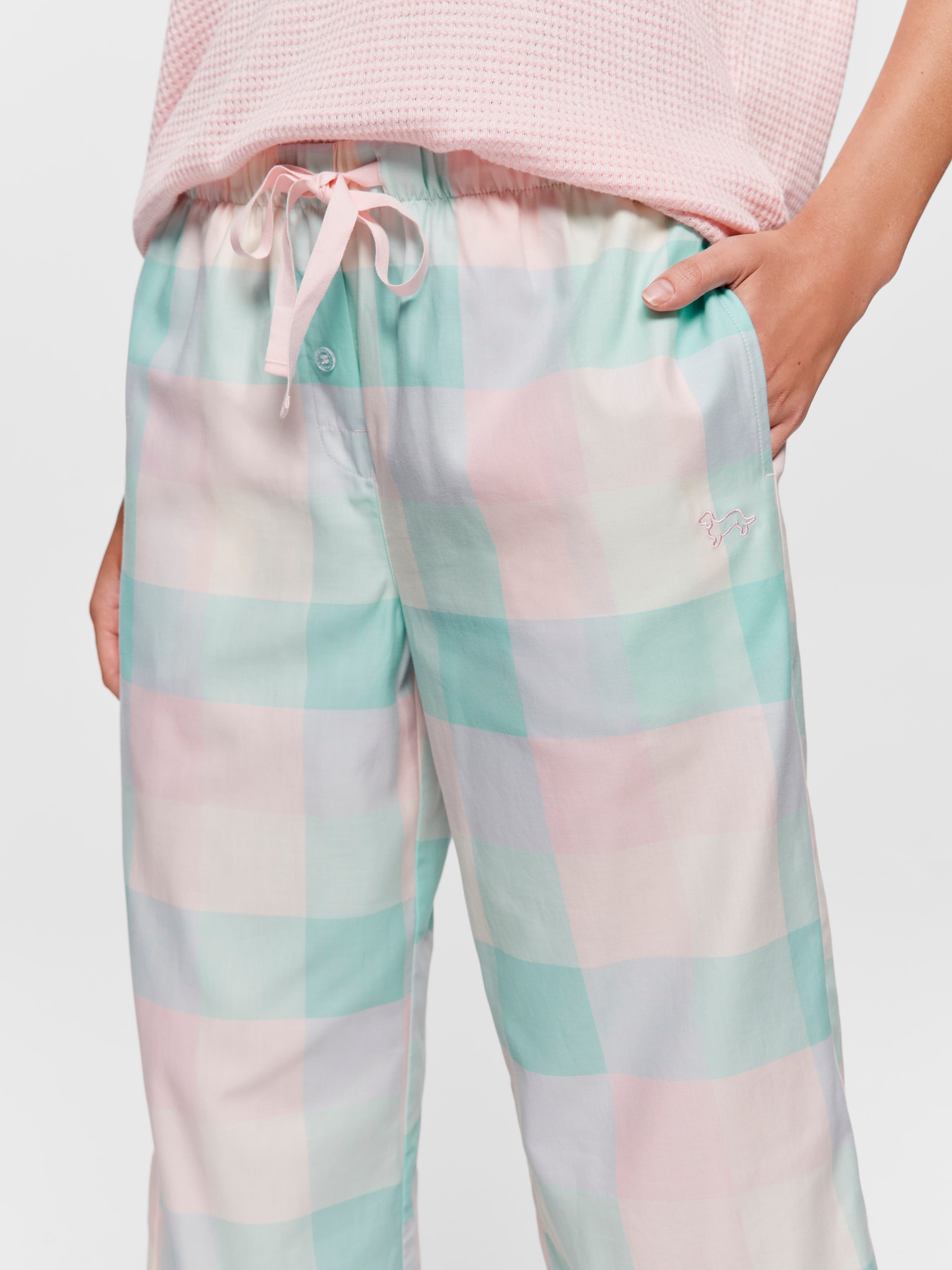 Pink Buffalo Check 100% Cotton 3/4 Pj Pant