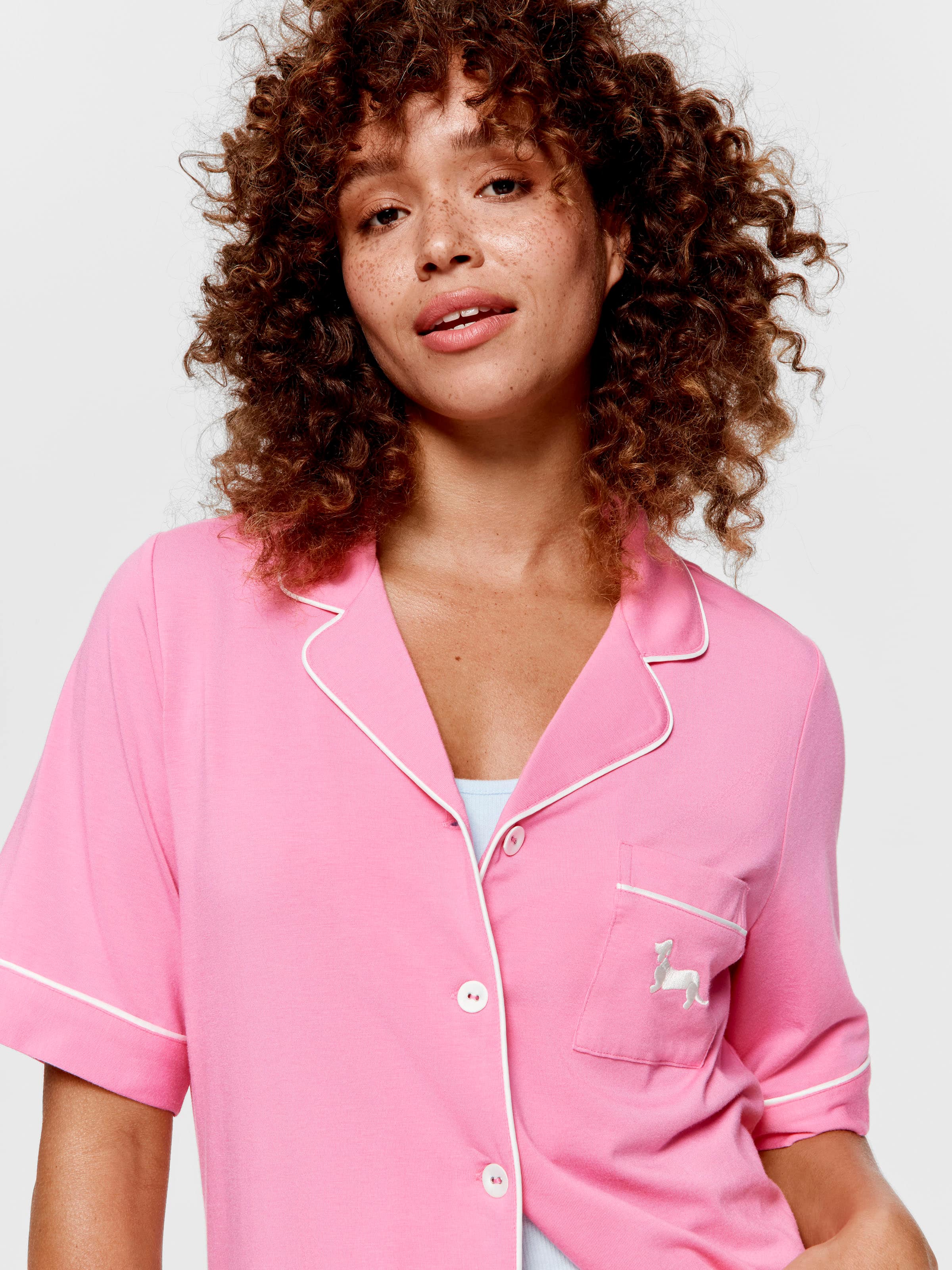 Hot Pink Bamboo Jersey Shortie Pj Set