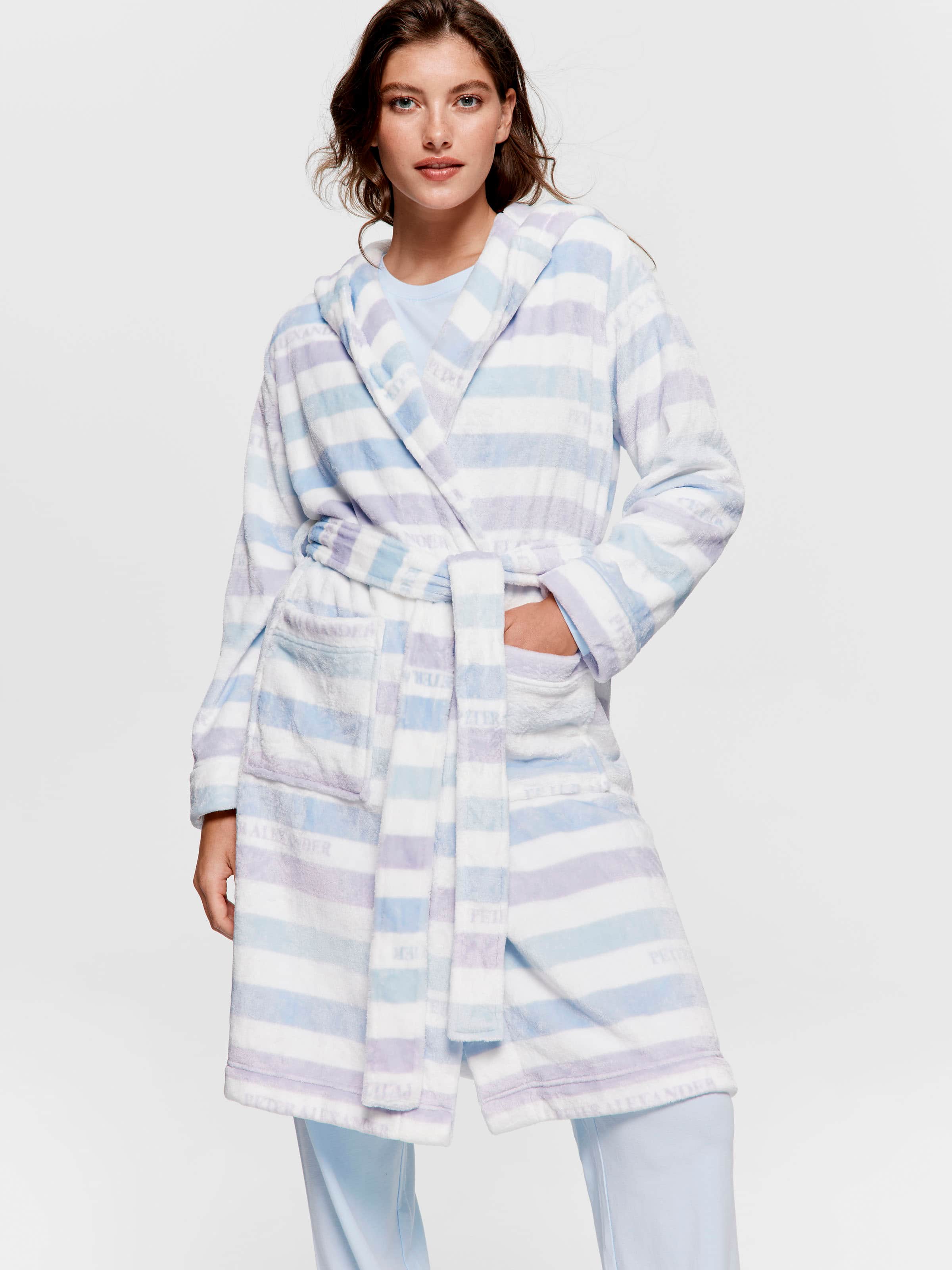 P.A. Branded Stripe Hooded Gown