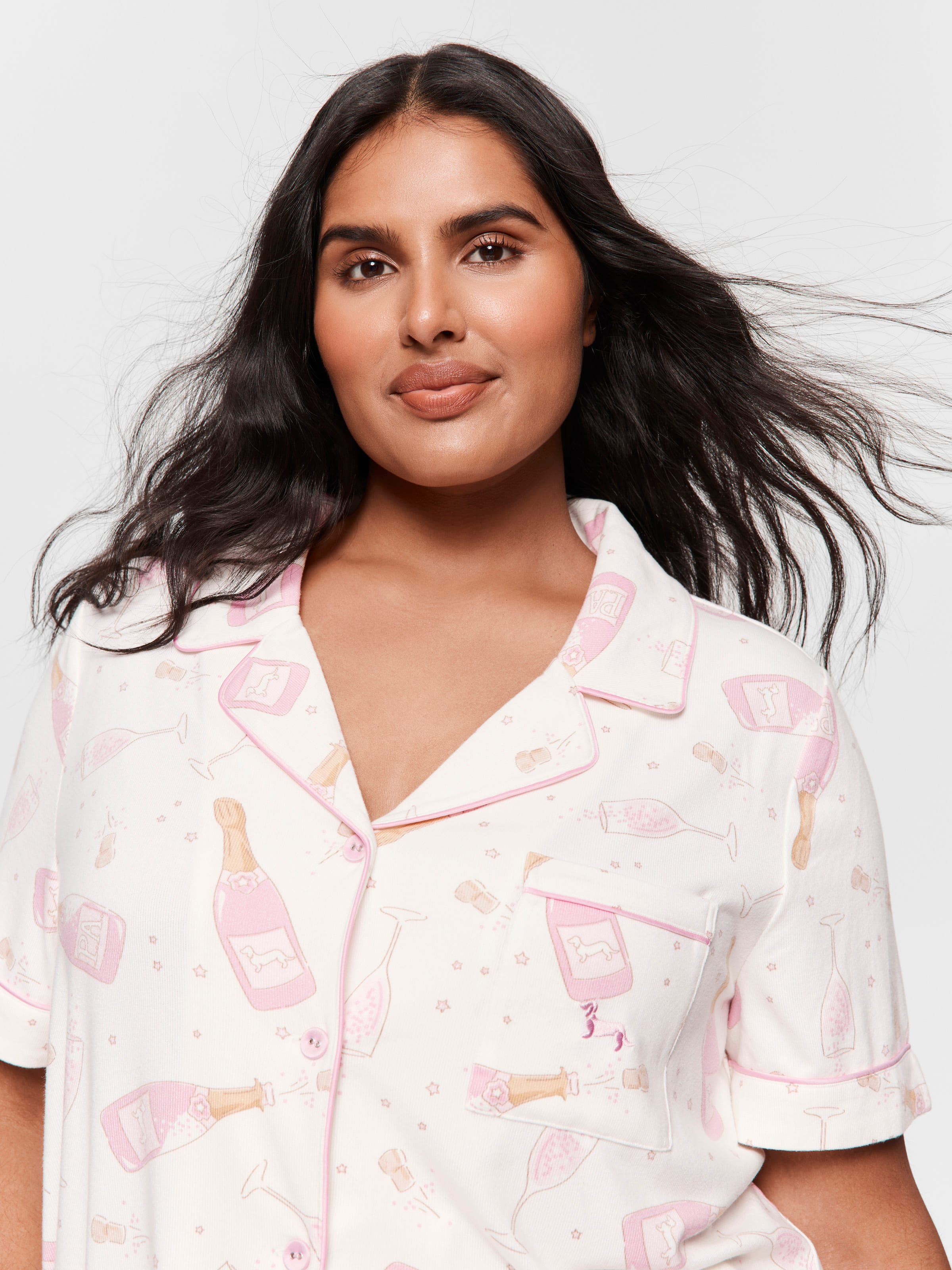 P.A. Plus Champagne Plush Shortie Pj Set