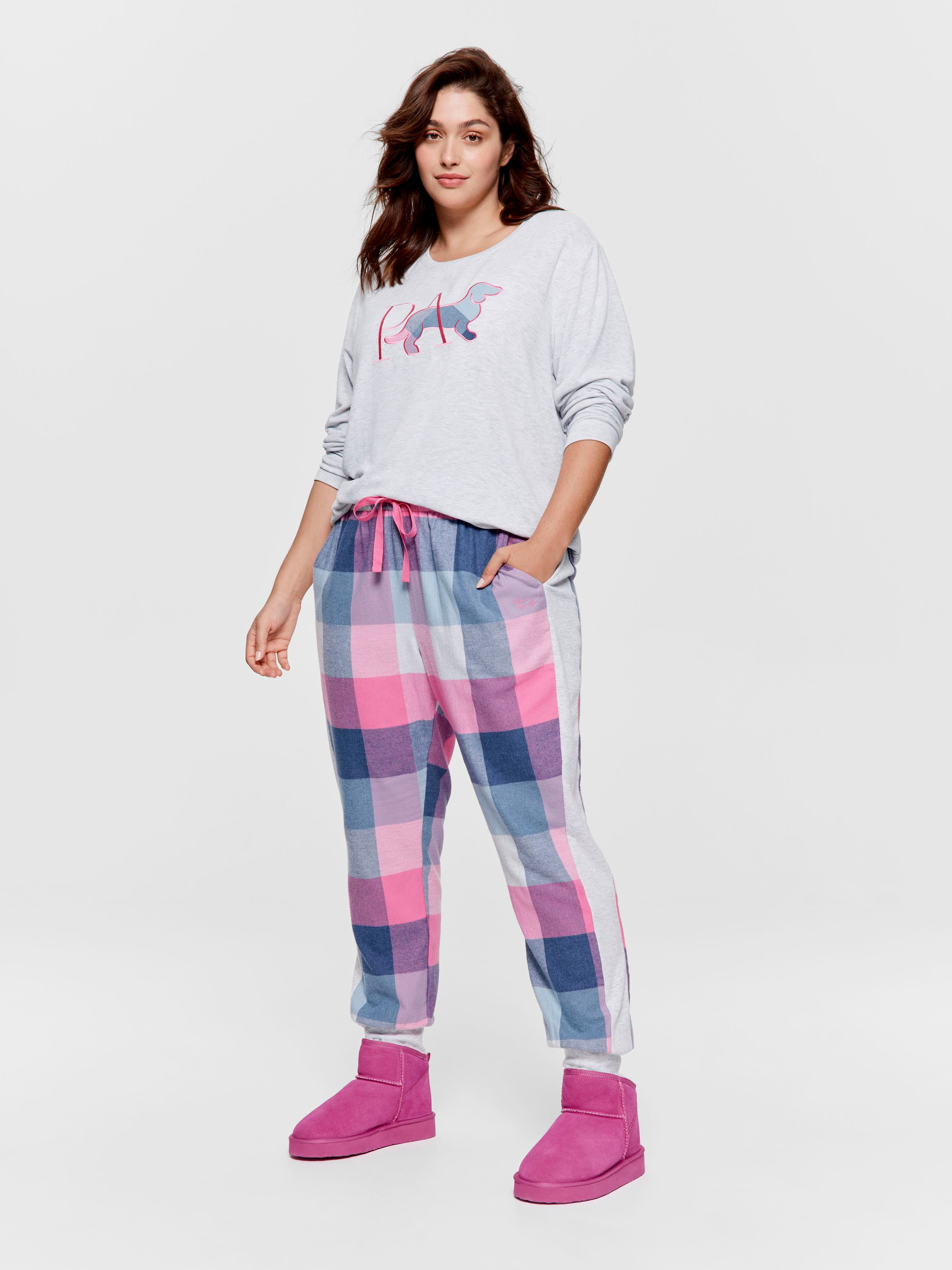 P.A. Plus Buffalo Check Flannelette Cuff Pj Pant