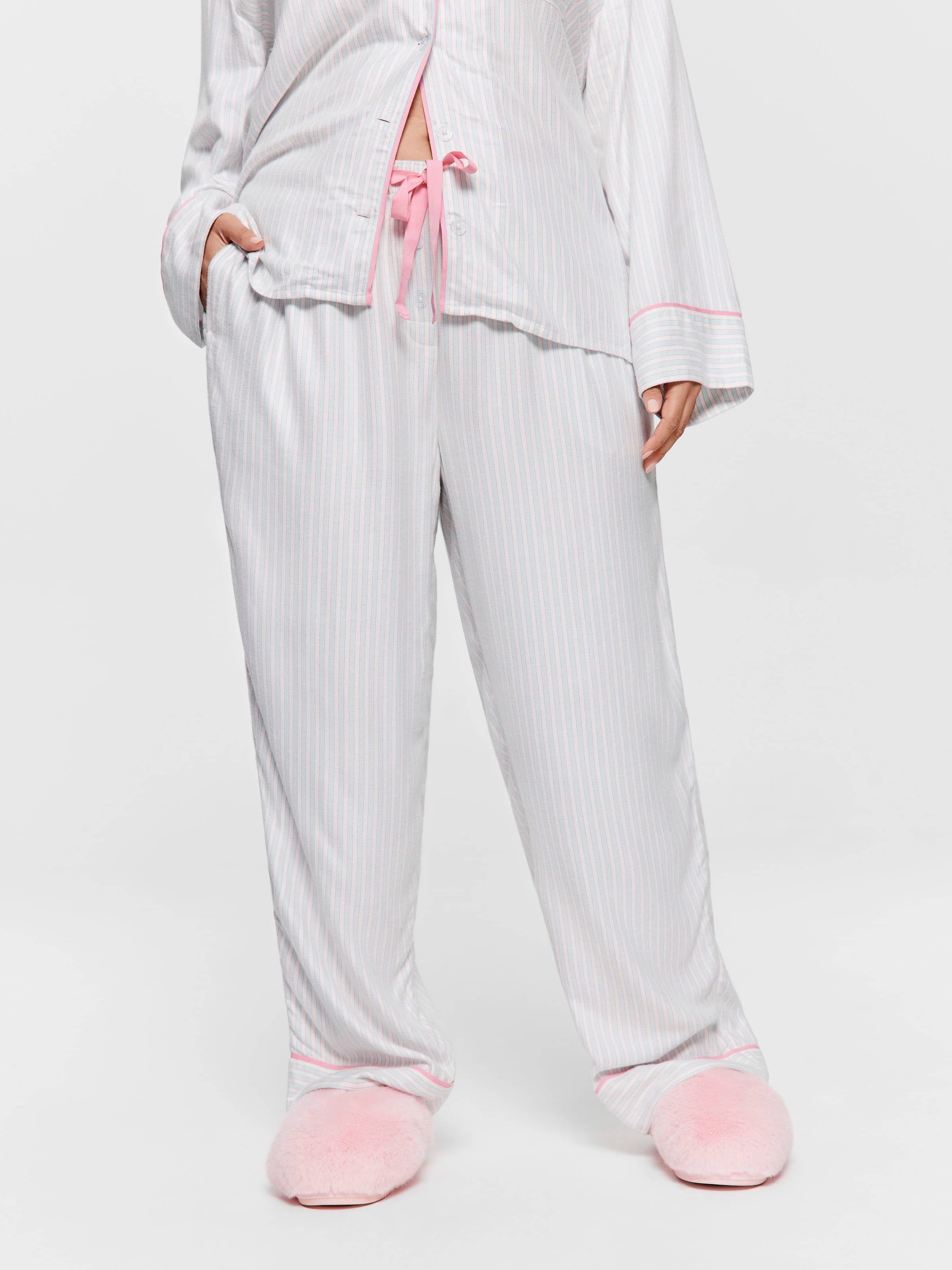 P.A. Plus Mint Candy Stripe Viscose Flannelette Classic Pj Pant