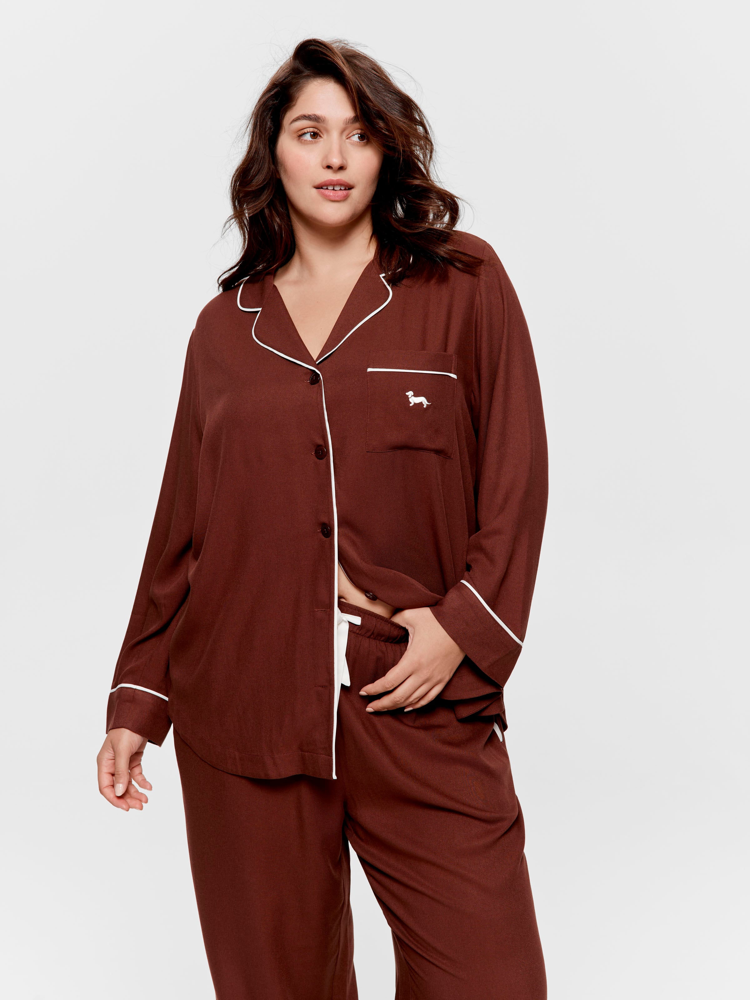 P.A. Plus Chocolate Long Sleeve Pj Set