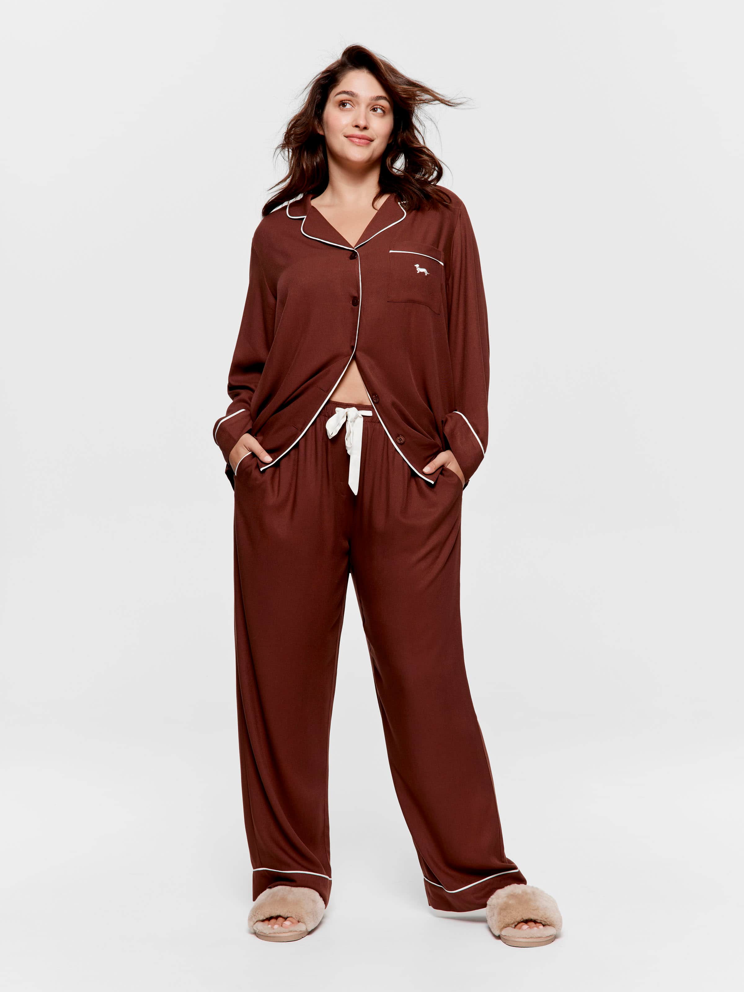P.A. Plus Chocolate Long Sleeve Pj Set