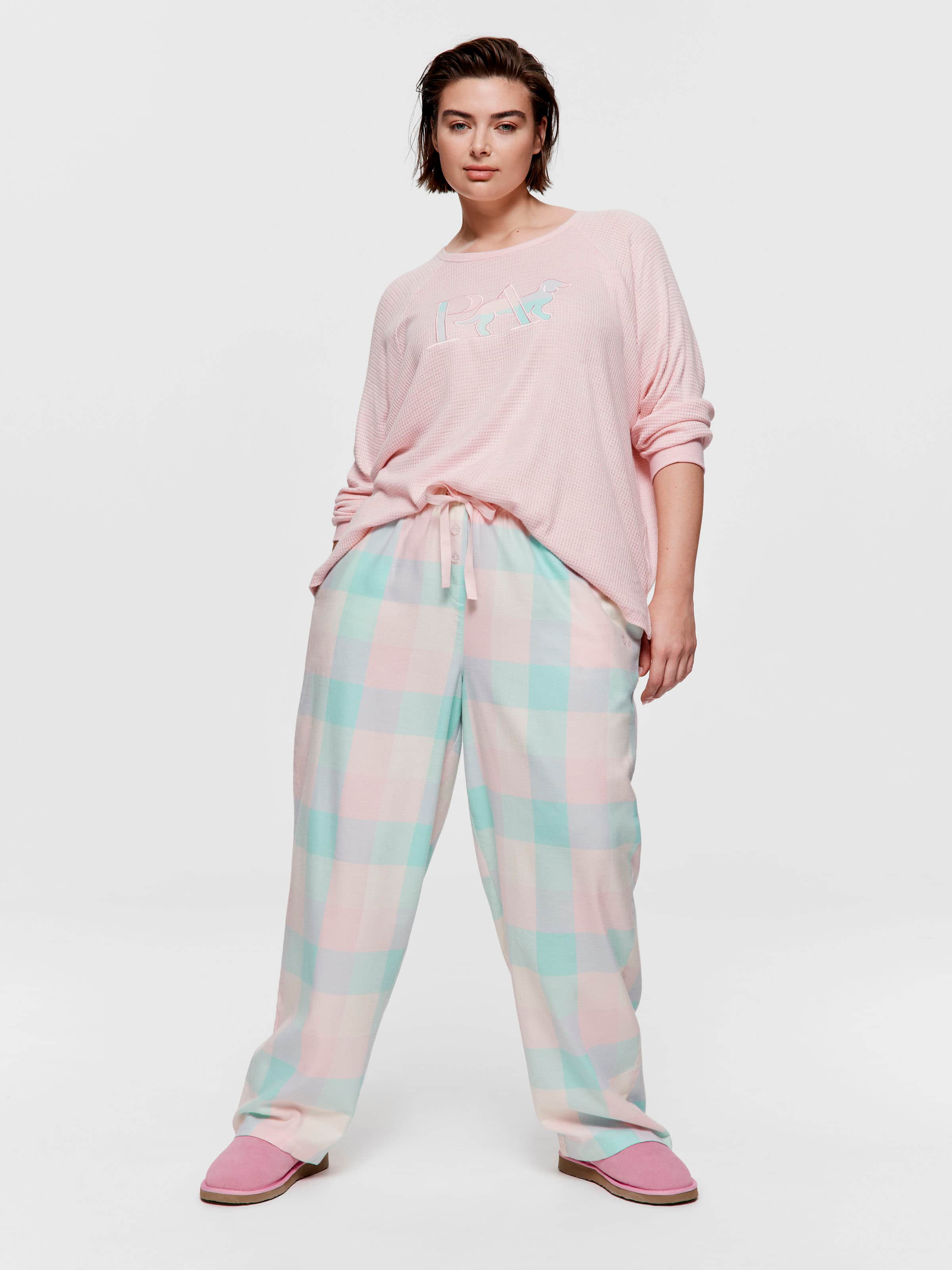 P.A. Plus Pink Buffalo Check Flannelette Classic Pj Pant