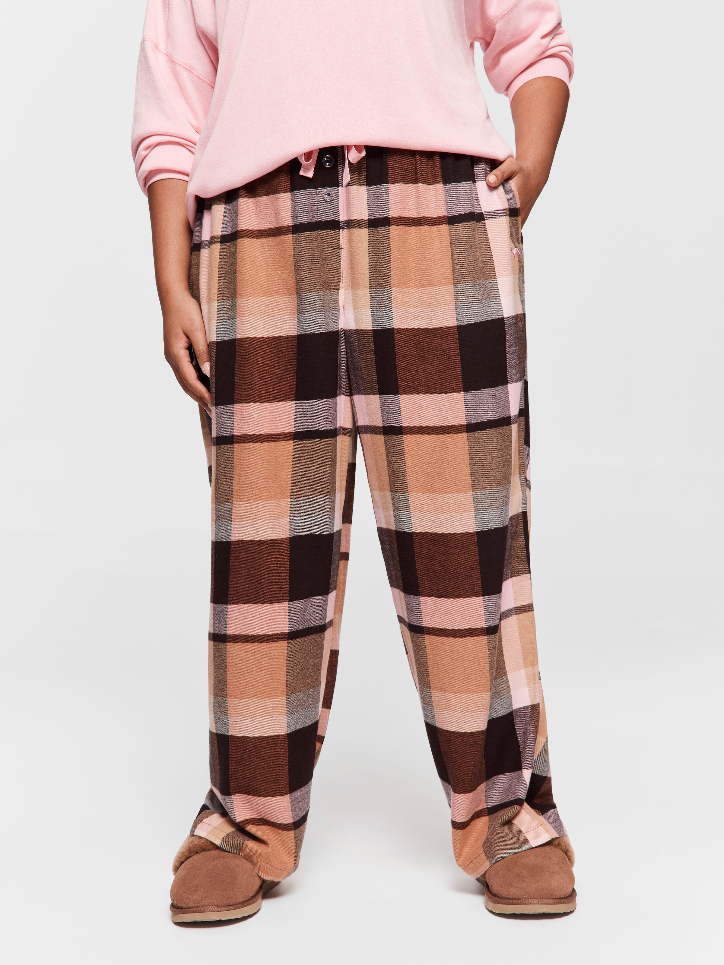 P.A. Plus Nougat Check Bamboo Flannelette Classic Pj Pant