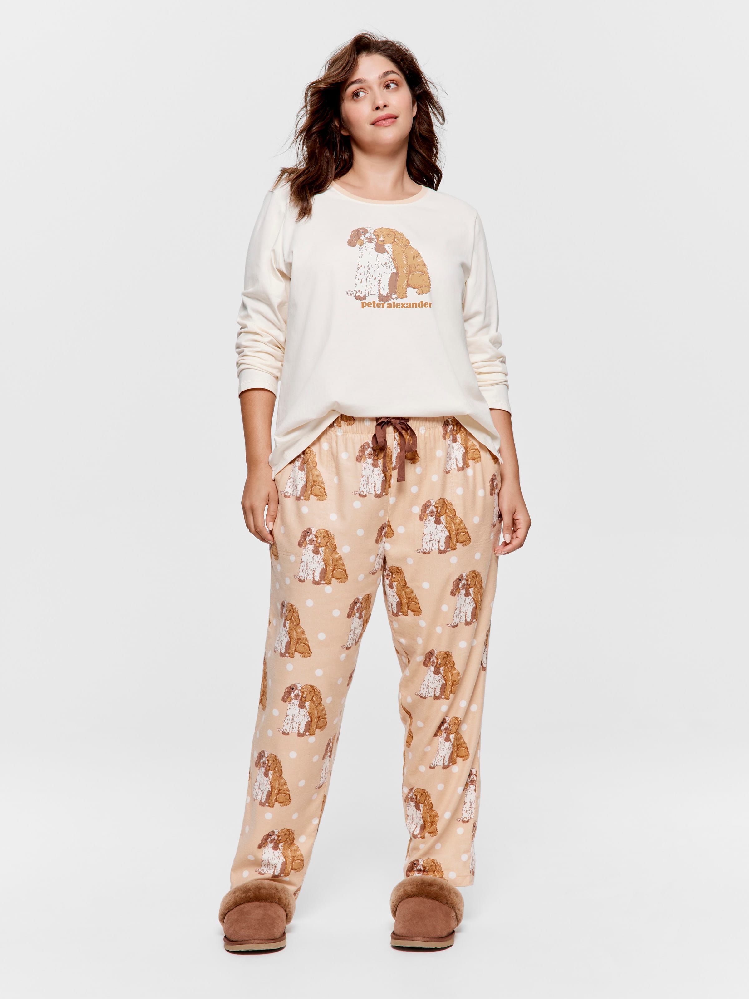 P.A. Plus Puppy Love Bamboo Flannelette Roll Up Pj Pant